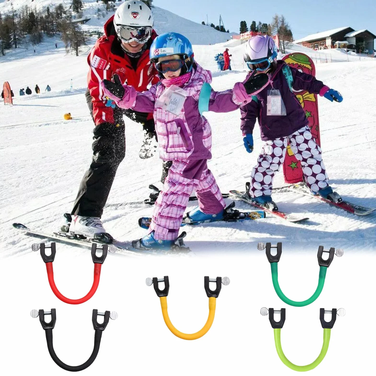 Clips de esquí para niños, Conector portátil para Snowboard y Entrenamiento