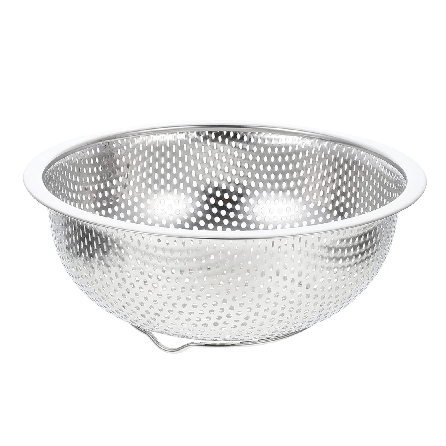 Colador de Cocina de Acero Inoxidable con Asas Resistentes para Pasta, Frutas y Verduras - Colador de Malla Grande para Fideos, ensaladas y Bayas - Tamaño 19,5 x 19,5 x 7 cm