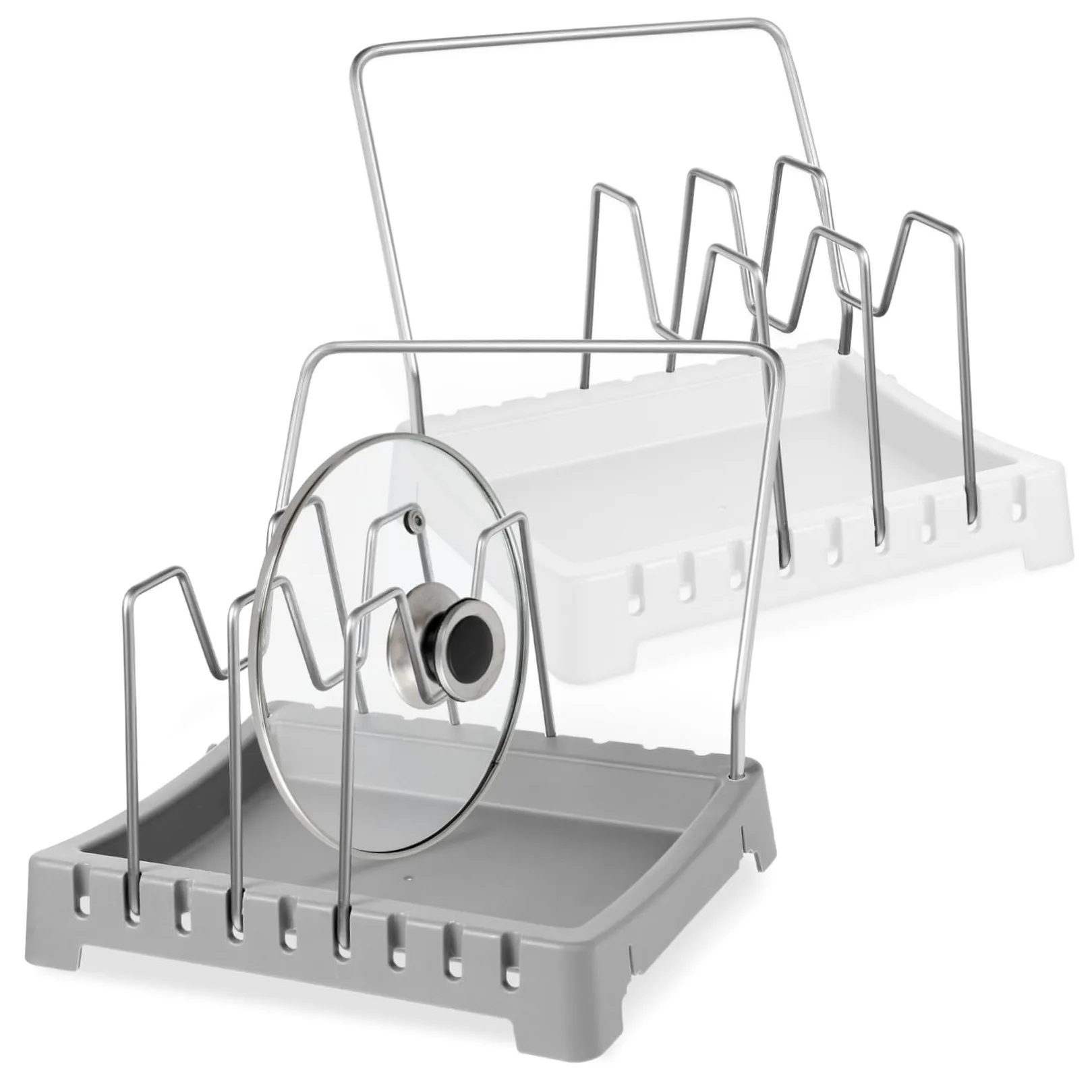 Cabilock 2piezas Rejilla para Tapas de Ollas de Cocina Organizador de Tablas de Cortar Soporte para Tapas de Ollas para Cocina