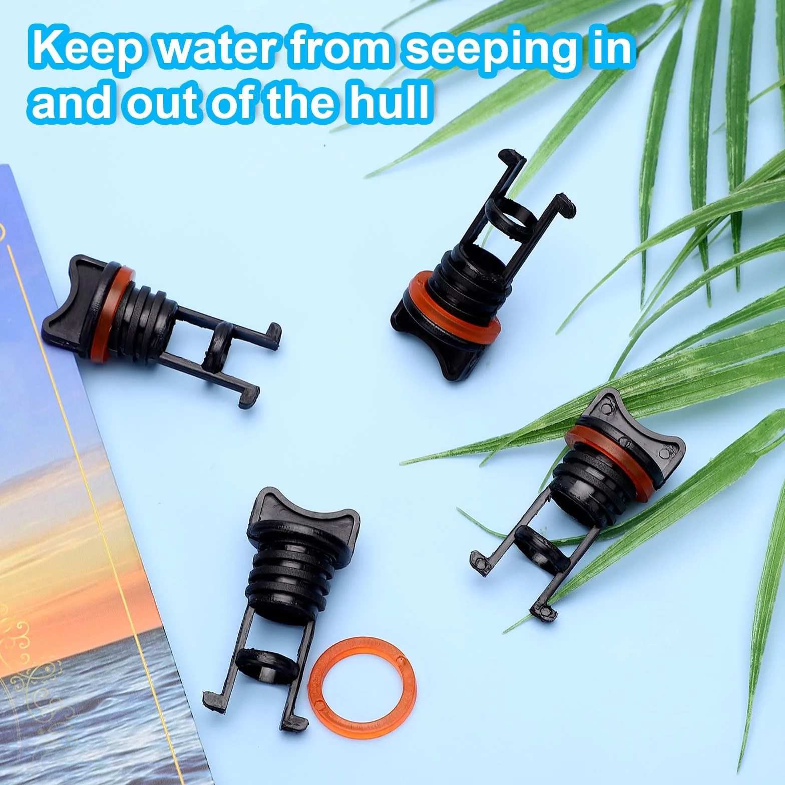 PEUTIER 4uds Tapones de Drenaje para Barcos, 1,9cm Diámetro Rosca de Nailon para Kayak Accesorios