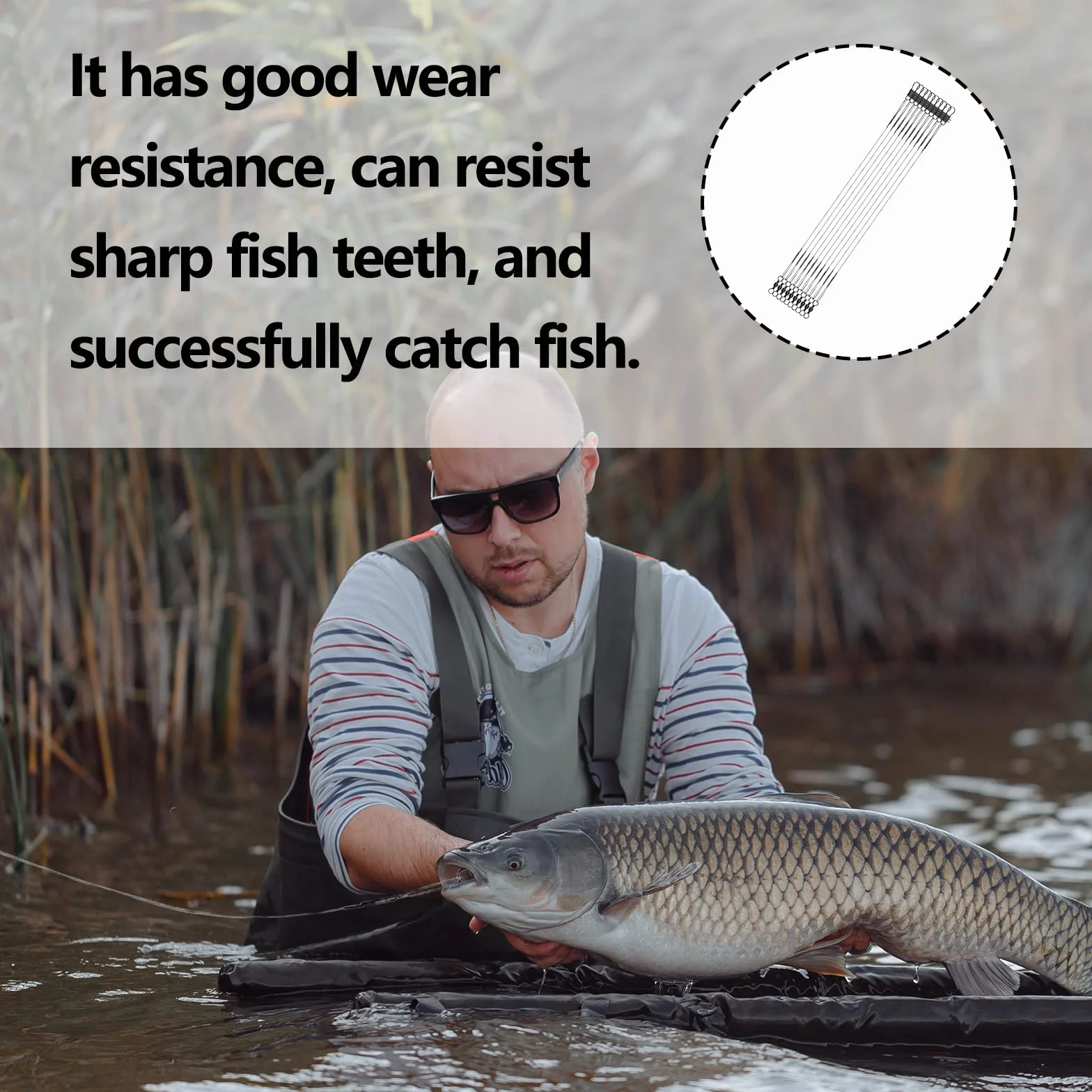 ZoeTekway 40 Piezas Líderes de Pesca Acero Inoxidable Antimordidas Antibobinado con Giratorios Agua Salada Dulce Accesorios