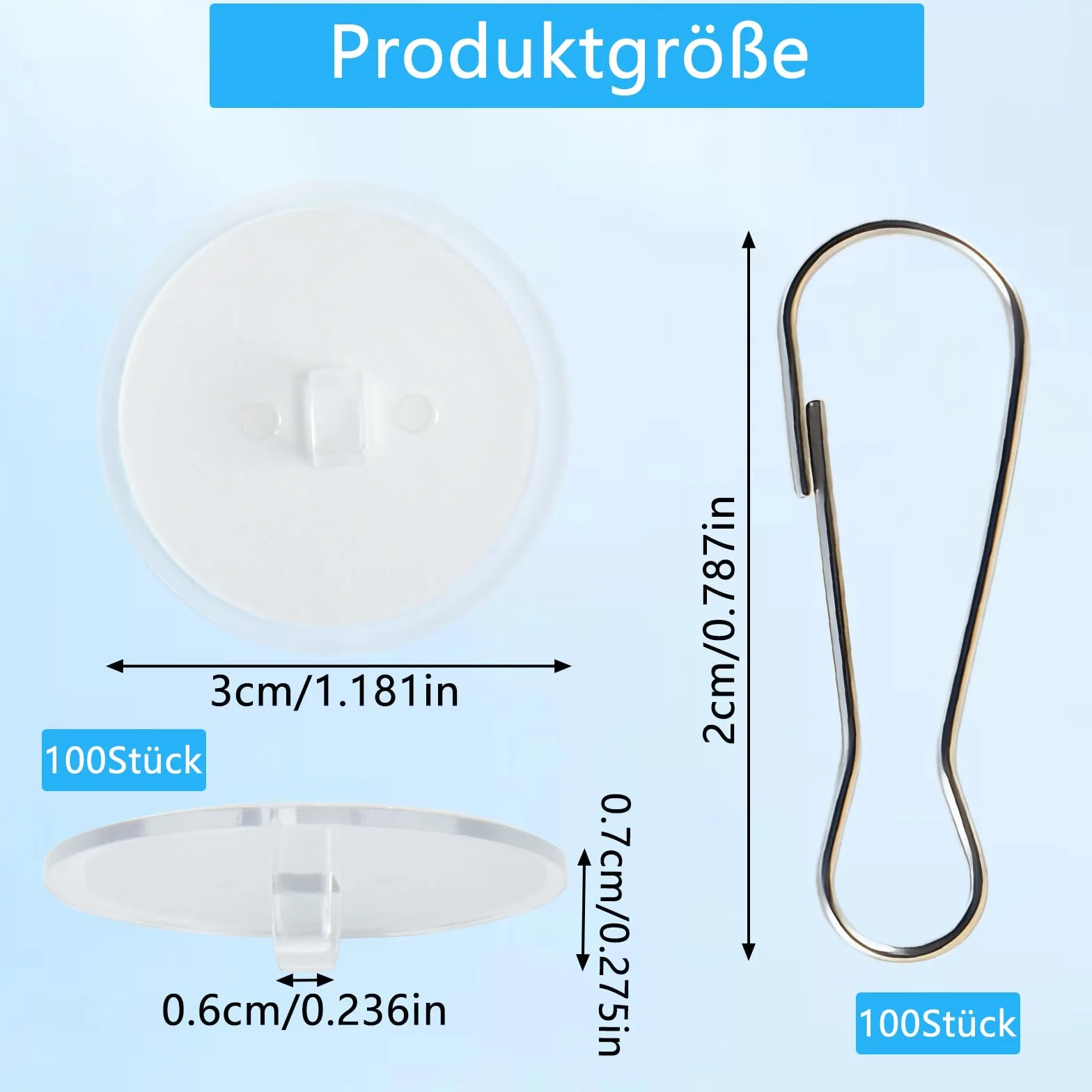 100 Pcs Gancho Techos, 30mm Ganchos Adhesivos para Techo sin Agujeros, Ganchos de Techo Autoadhesivos sin Taladrar Extrafuertes con Clips para Decoración de Plantas, Luces, Cocina, Baño, Oficina
