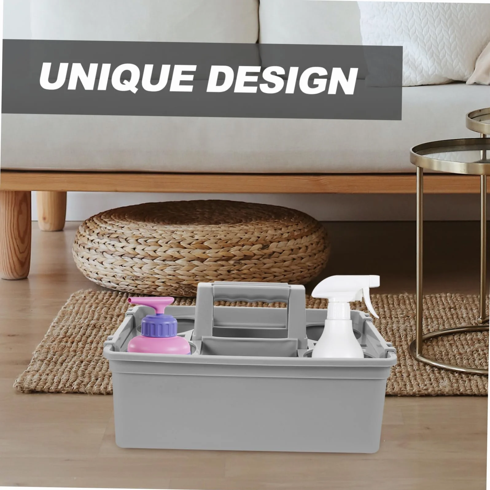 PRETYZOOM Cesta para Organización Ergonómica Compartimentos Separados Limpieza de Plástico Asa y Transporte Cómodo Hogar o Hotel