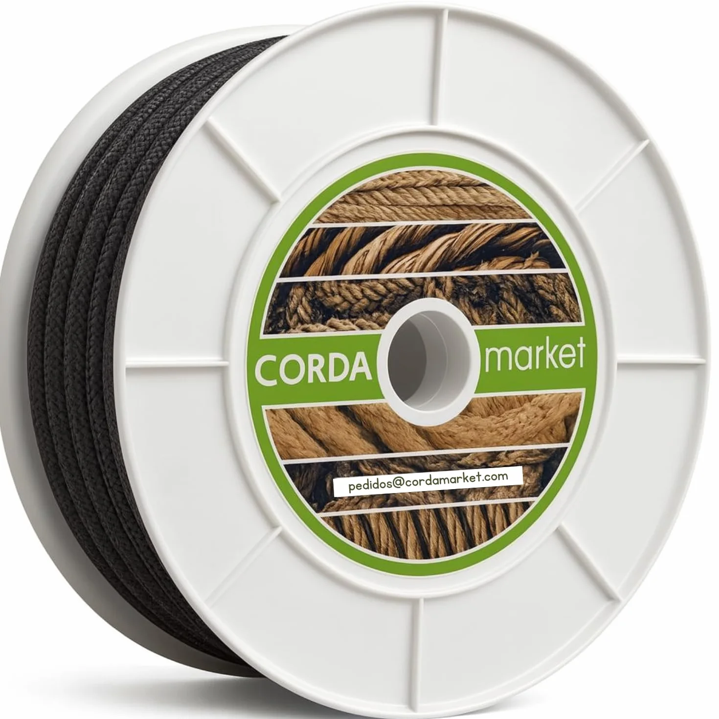 Cordamarket cuerda flame retardant anti incendios 9 mm negro 50 mts