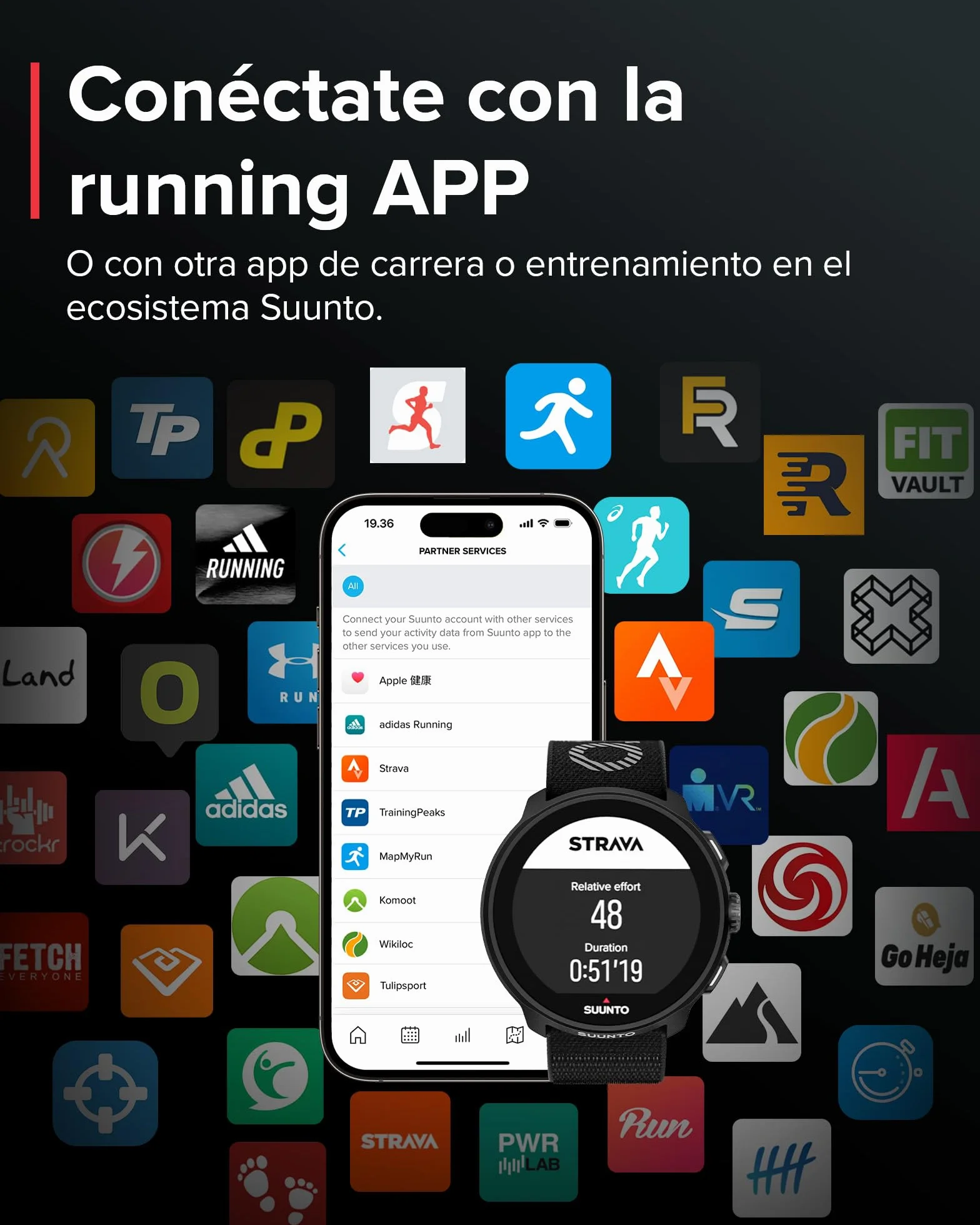 Suunto Run Reloj GPS Running Pantalla Táctil AMOLED 1,32" Multideporte Monitor Actividad GPS Seguimiento Cardíaco Sueño 12 Días Autonomía 4GB Almacenamiento Música