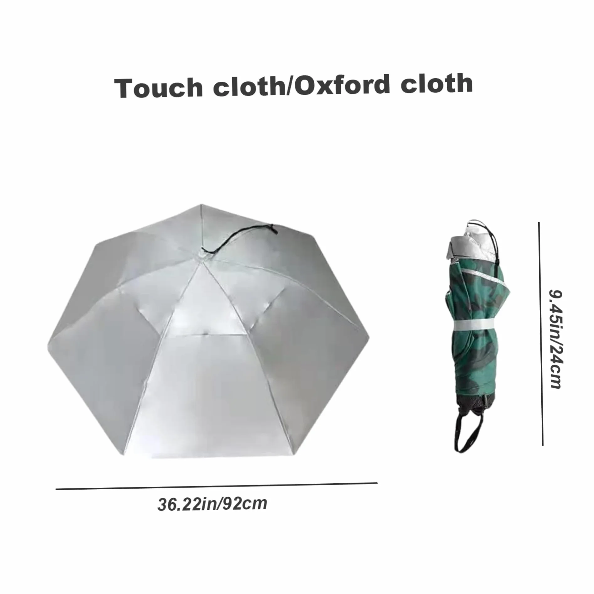Sombrero paraguas plegable protección UV impermeable ajustable para hombre mujer pesca camping