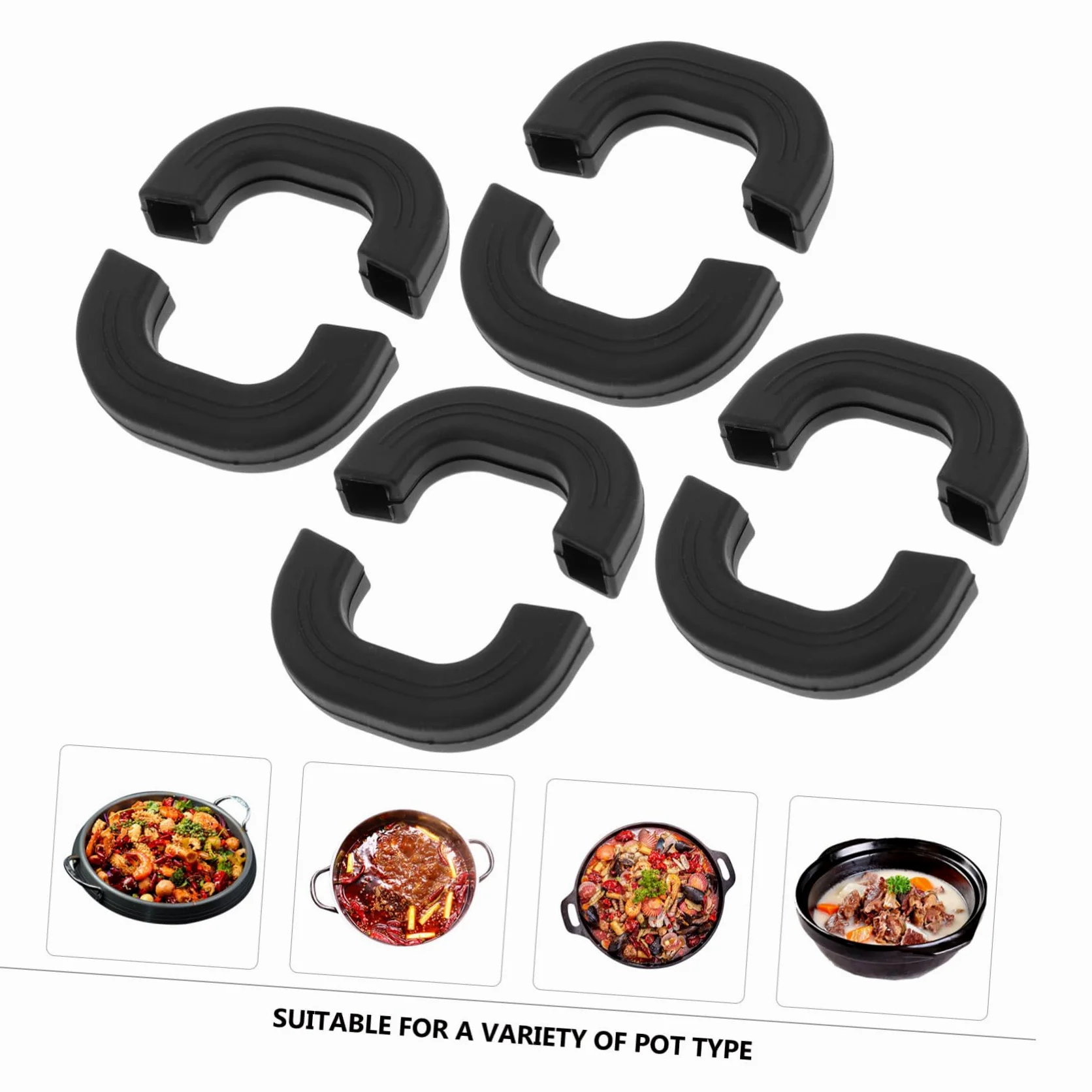 Garneck 4 Piezas Fundas Protectoras de Silicona para Asas de Ollas Resistentes al Calor y Antiescaldaduras para Cocina y Cómoda