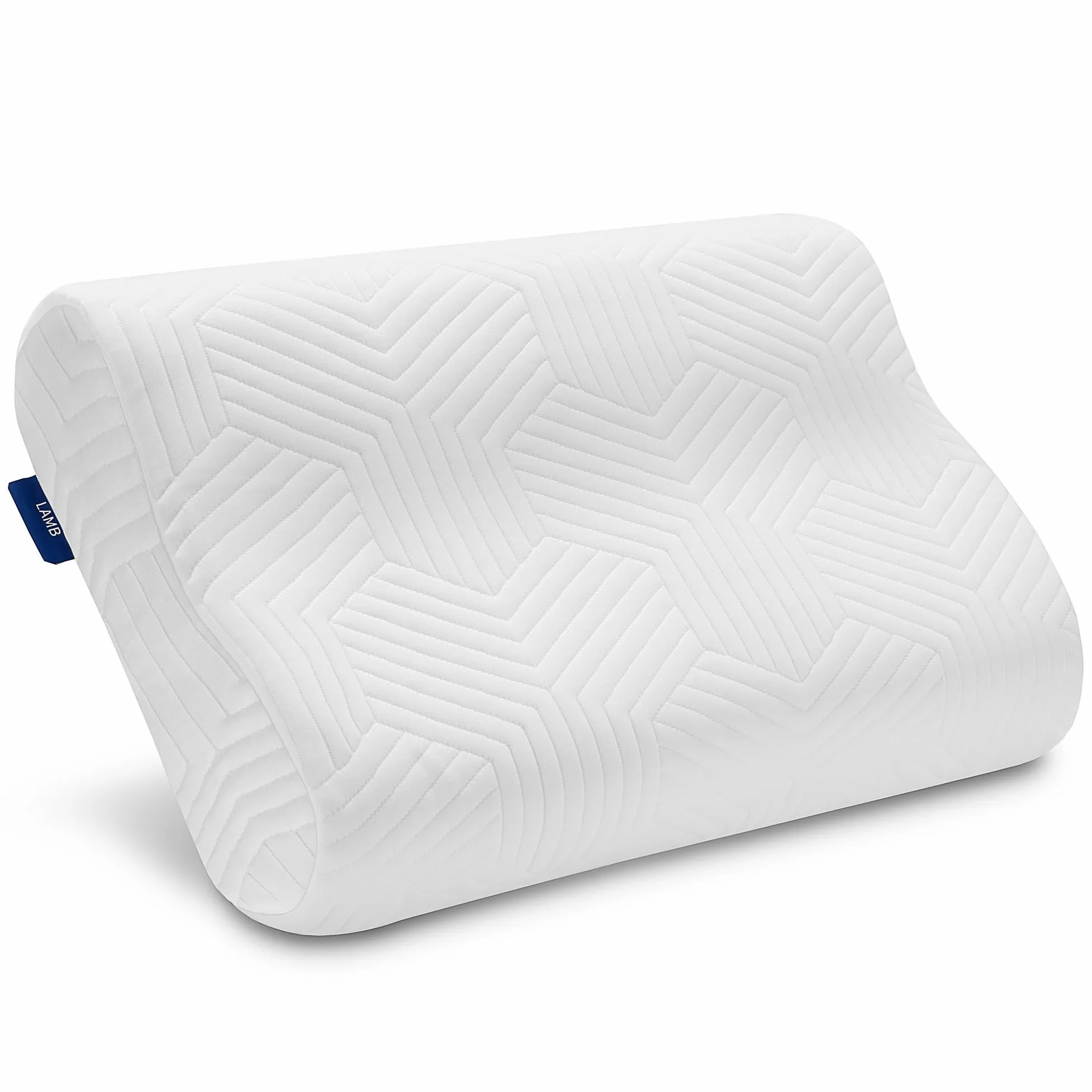 LAMB | Almohada Cervical | 60x35 cm | Almohada Viscoelastica | Altura Regulable | Almohada Ortopedica | Ergonómico | 12/10cm Hoch