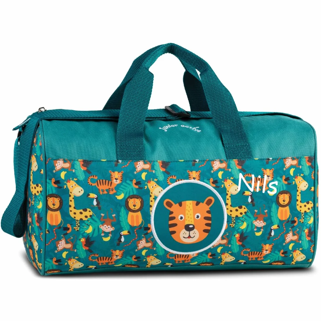 Minimutz Bolsa de deporte infantil personalizada 38x22x20 cm 12 L Safari Turquesa