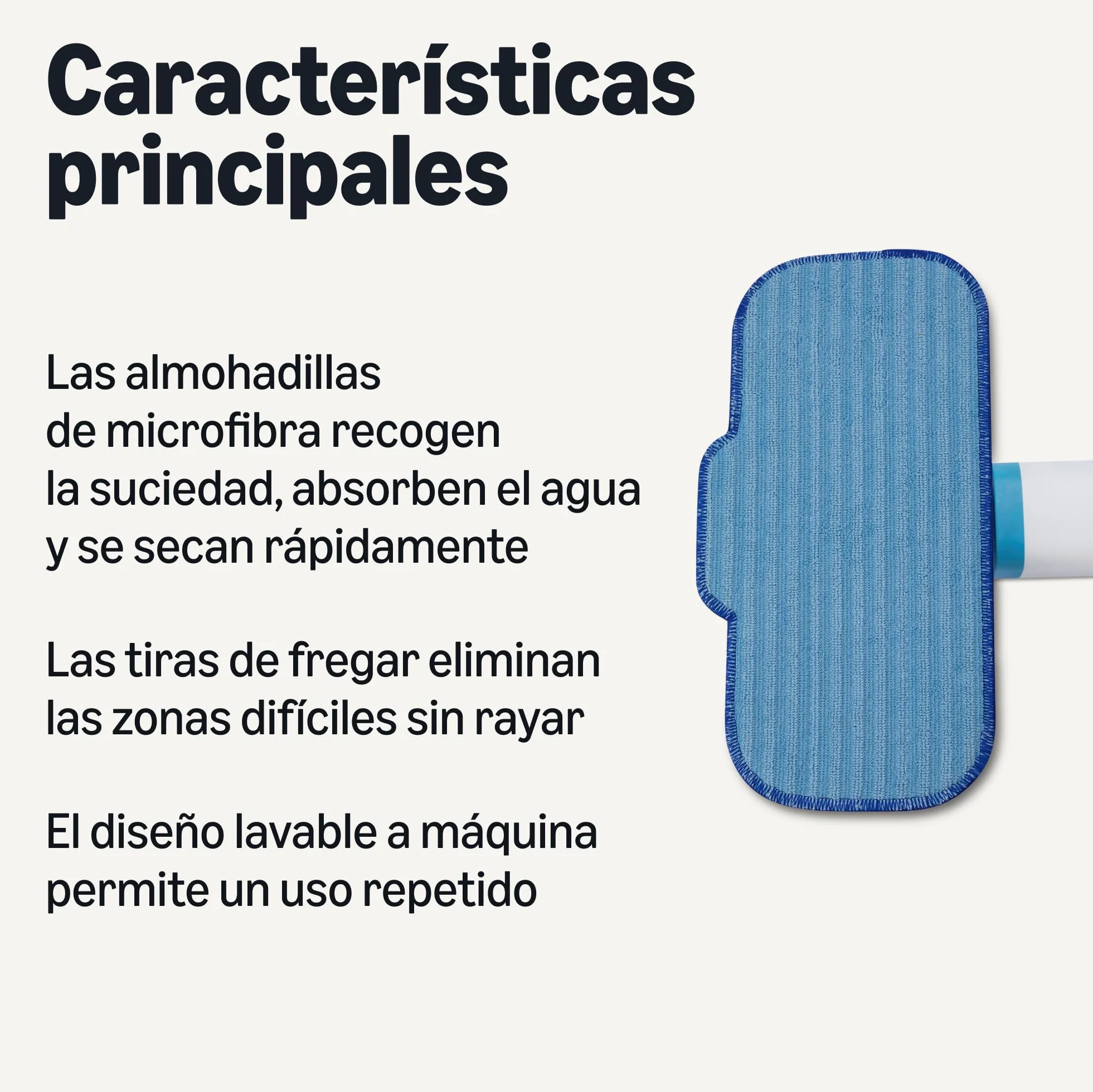 Amazon Basics Almohadillas de Repuesto para mopa a Vapor, Lavables para Todo Tipo de Suelos Duros, 30.4 x 13.9 x 0.5 cm, Azul, Paquete de 4