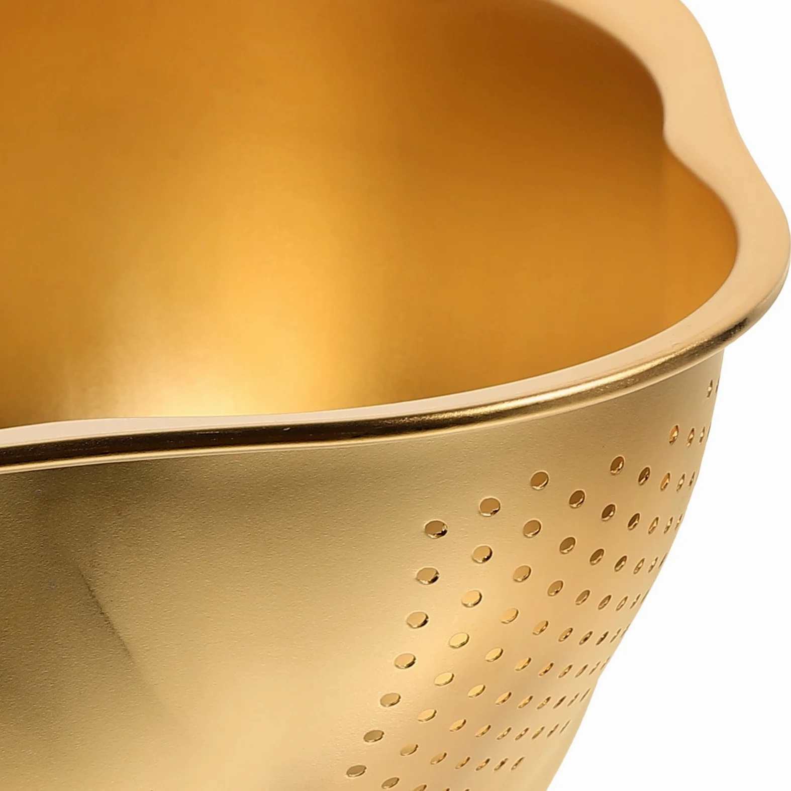Escurridor de Lavado de Frutas y Arroz Acero Inoxidable Pequeño, Cesta de Malla Fina Dorada, Multiusos para Cocina y Escurrido, Herramienta Práctica para Hogares y Restaurantes