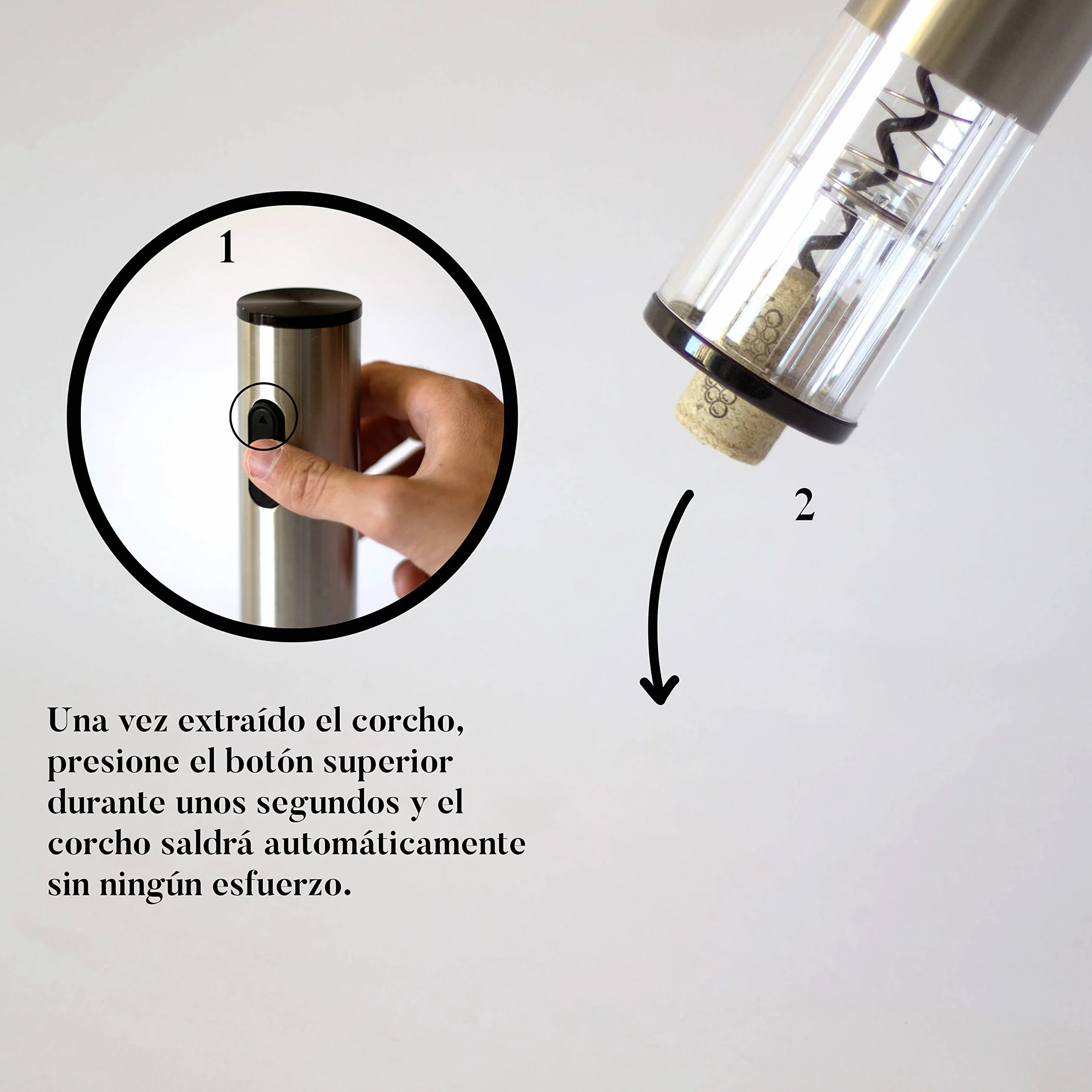 Sacacorchos eléctrico con corta cápsulas - regalos originales