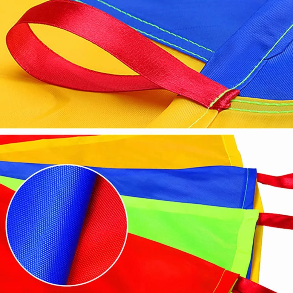 Juego de Paracaídas Arco Iris 6FT para Niños Actividades Deportivas al Aire Libre