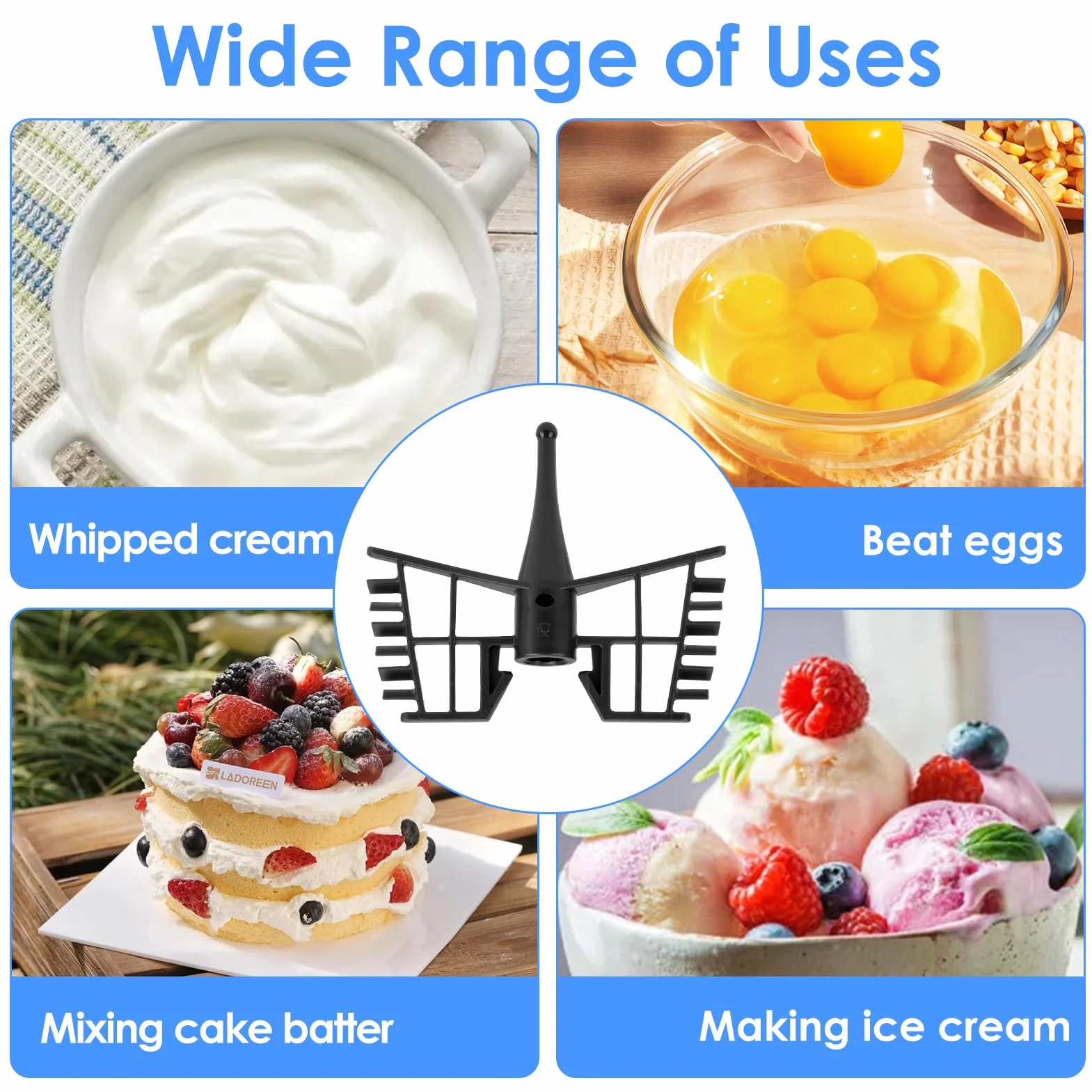 Batidor de mariposa para señor Cocina Connect, Smart, Edición Plus, compatible con Silvercrest Lidl, accesorio de cocina ideal para crema, espuma, claras de huevos, accesorio de cocina