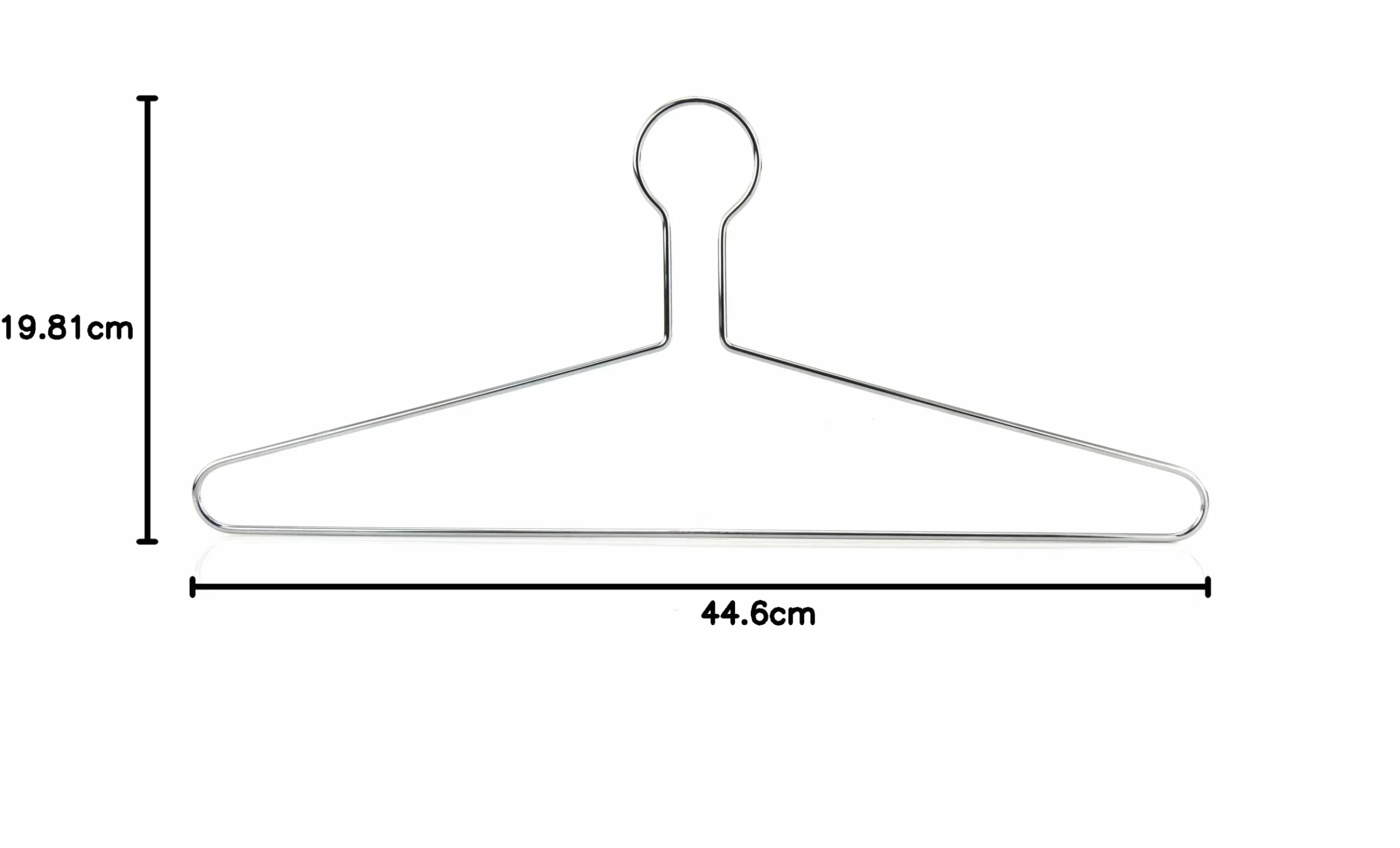 Hangerworld 10 Perchas 43cm Metal Extra Fuerte con Gancho de Seguridad para Hotel y Perchero Burro