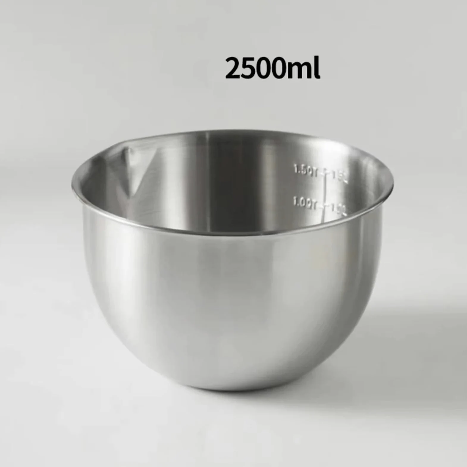 Cuenco de acero inoxidable Cuencos de acero inoxidable 1,5 l, 2, y 4, for mezclar batir. Vajilla cocina for cocinar pasteles ensaladas(Silver 2.5L)