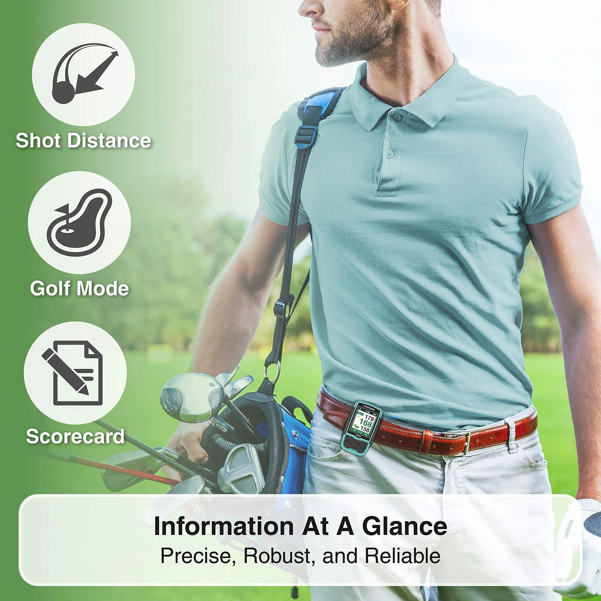 CANMORE HG200 PRO GPS de golf de mano, 41,000 cursos, negro
