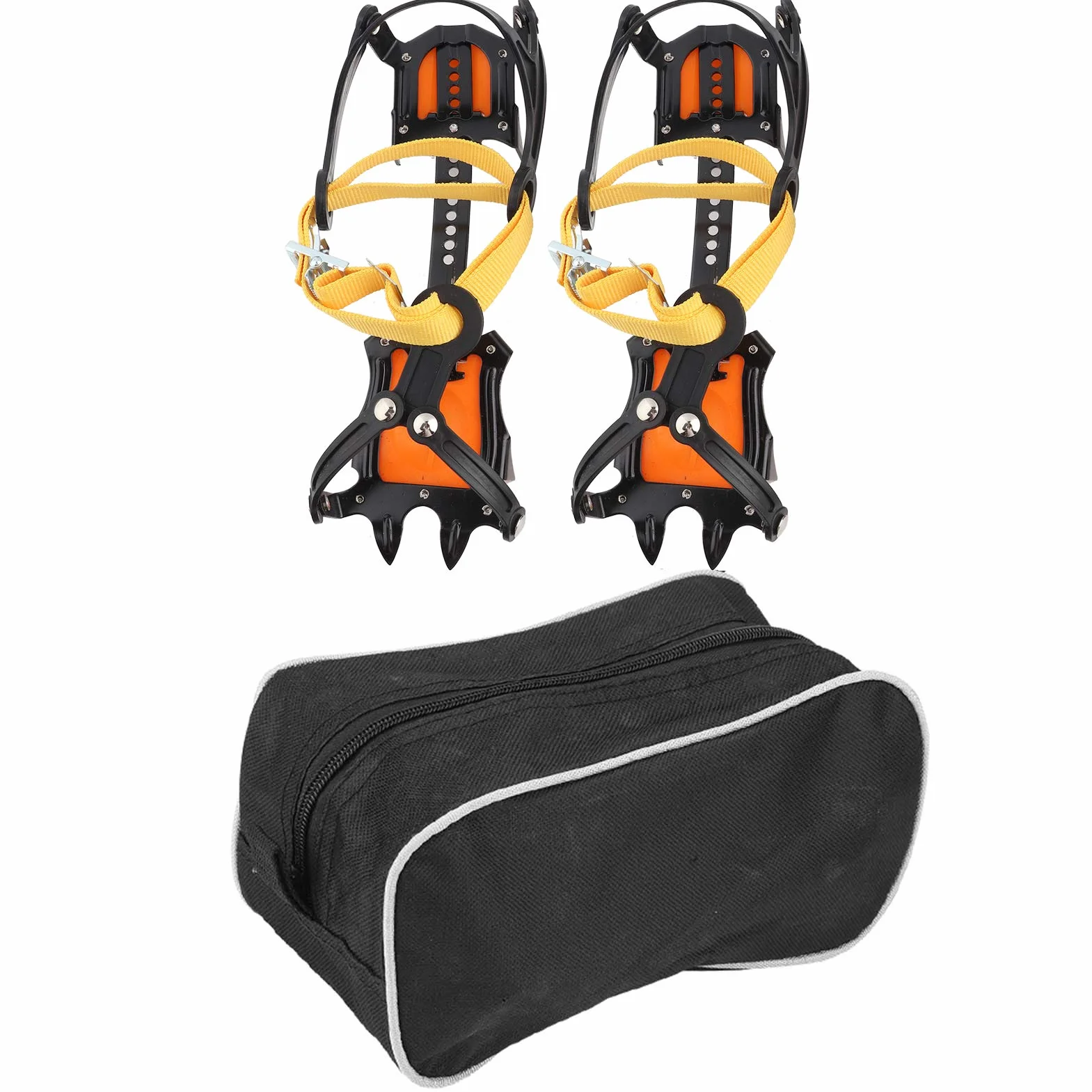 Crampones de Nieve 10 Dientes con Garra Ajustable para Botas de Senderismo