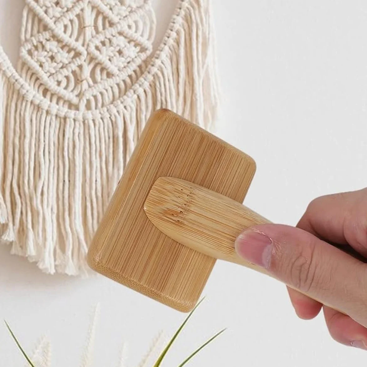 Peine para tejer tapices, cepillo para macramé, cuerda de algodón, peine de nudo abierto, accesorios para tejer, trenzado DIY