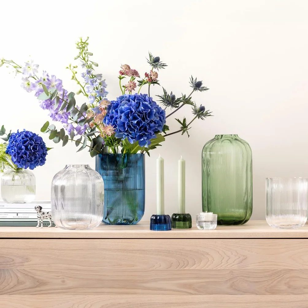 Villeroy & Boch - Fleur, jarrón Decorativo Transparente de 19 cm, inspiración Floral, jarrón de Mesa Apto para lavavajillas, Hecho a Mano de Vidrio soplado, artículos de decoración para el hogar