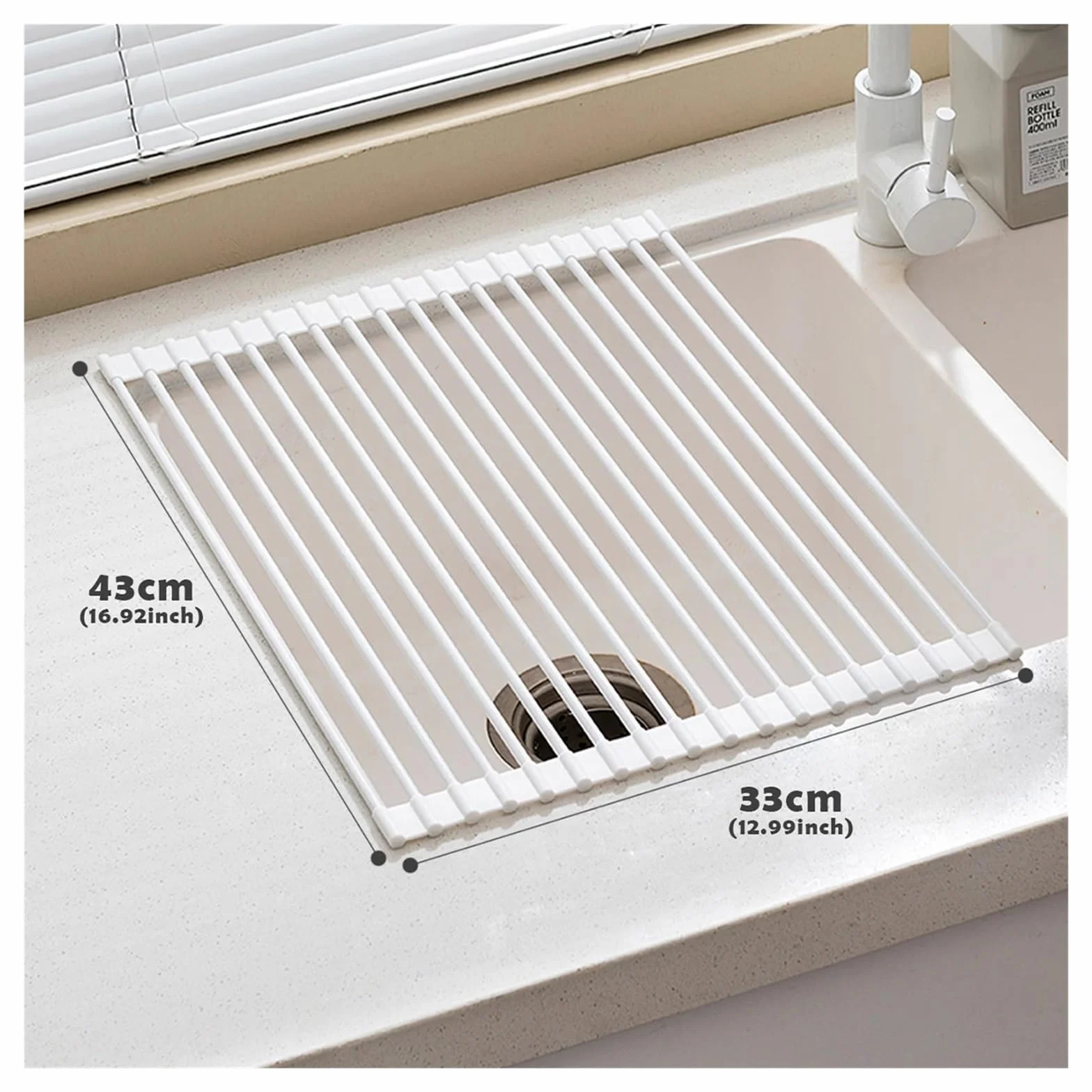 Escurridor De Platos Plegable De Silicona Escurridor de platos plegable for cocina, rejilla de secado enrollable de silicona, escurridor de fregadero que ahorra espacio, escurridor multiusos, herramie