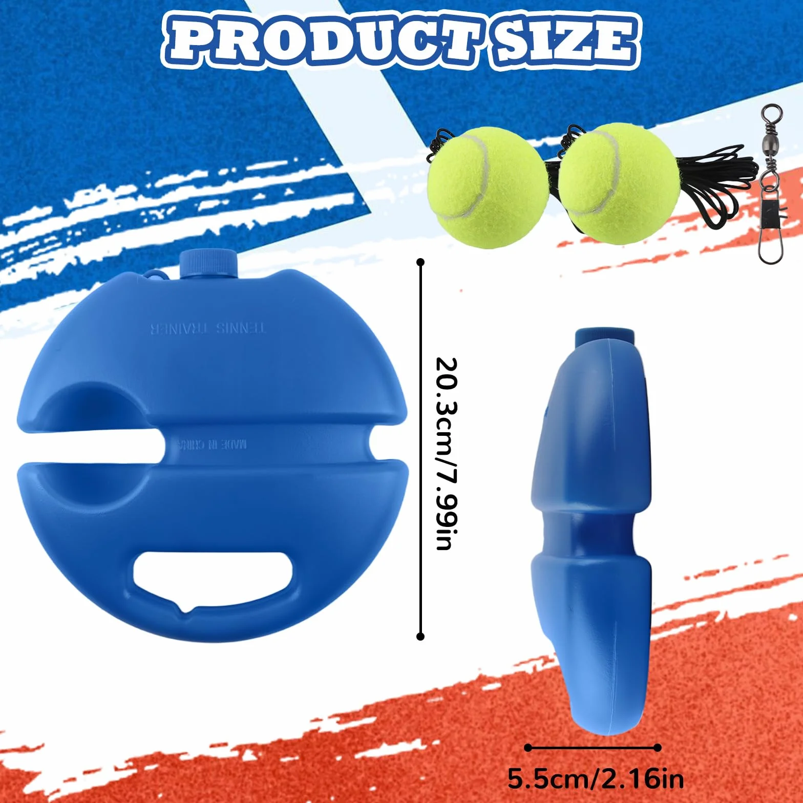 Entrenador de Tenis – Set de Entrenador Tenis con 2 Pelotas de Tenis Rebound, Cómodo Entrenador de Tenis para Autoaprendizaje de Adultos, Niños y Principiantes