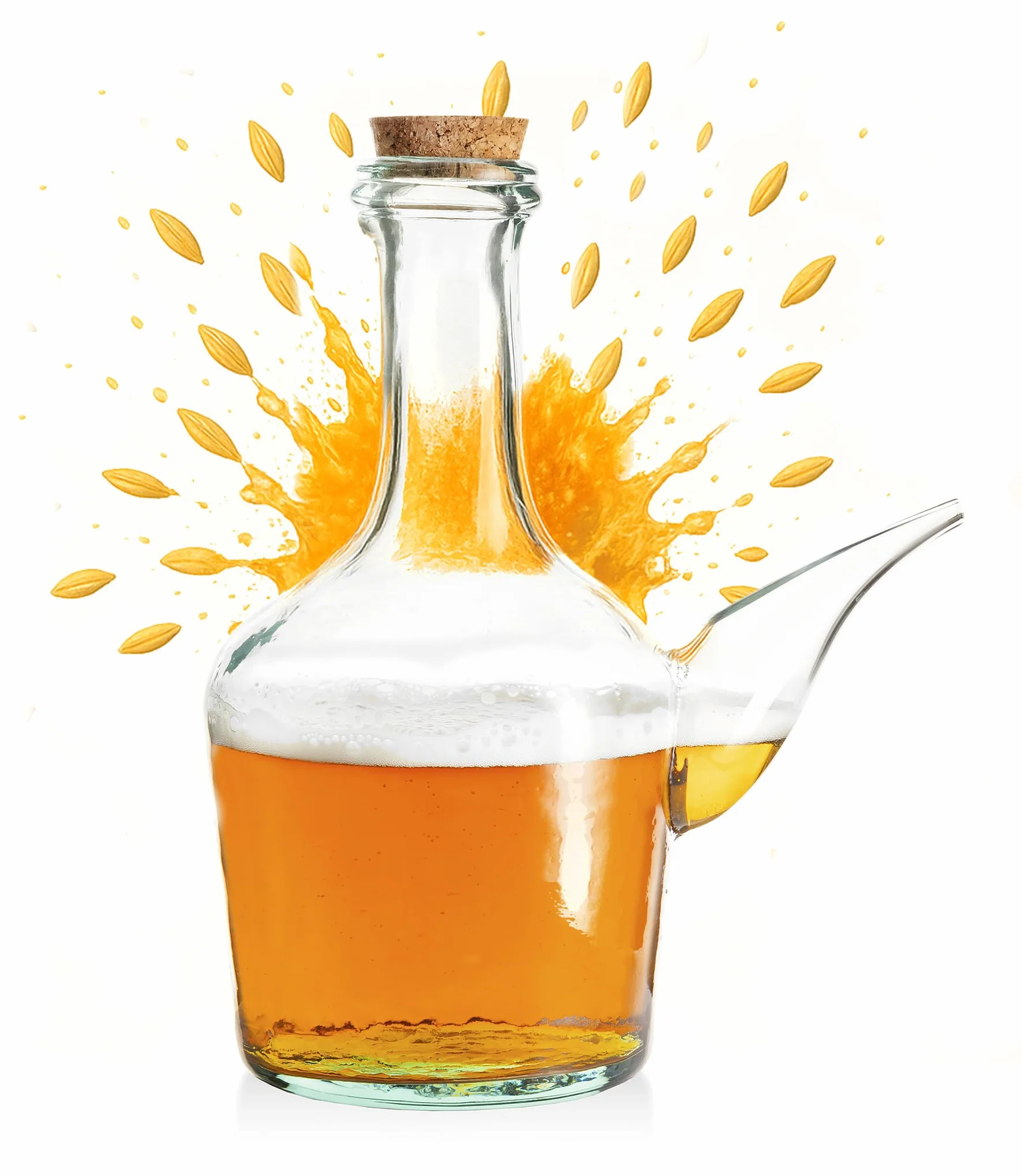 Barral de Vidrio Artesano. Porrón de Vino de Cristal 1000 ml. Aliñador aceite picante. Recipiente Cerveza Barral. Dispensador de aceite y cerveza 0,5l. Fabricado en España. Vidrio 100% Reciclado.