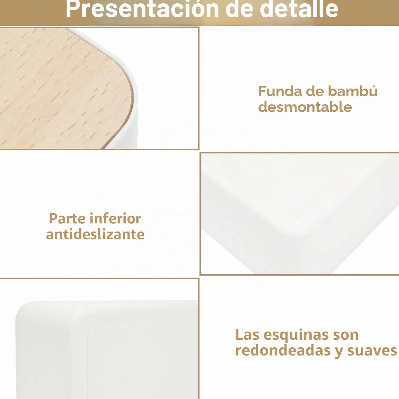 Caja de Pañuelos,21.5X13X10cm, Pañuelos de Papel Rectangular para Comedor, Despacho, Coches, Baño (Blanco)