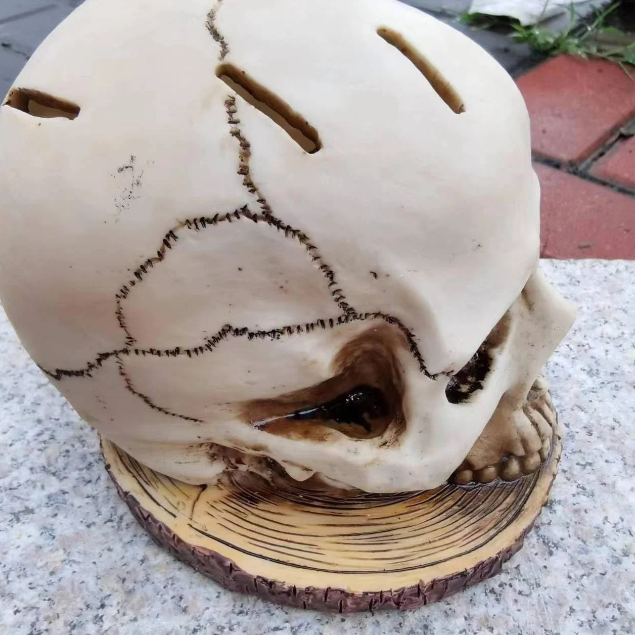 Portacuchillos cráneo, bloque de cuchillos cráneo | Bloque de cuchillos espeluznantes de Halloween | Soporte de cocina con forma de cabeza de horror, bloque de cuchillos de cocina gótico para