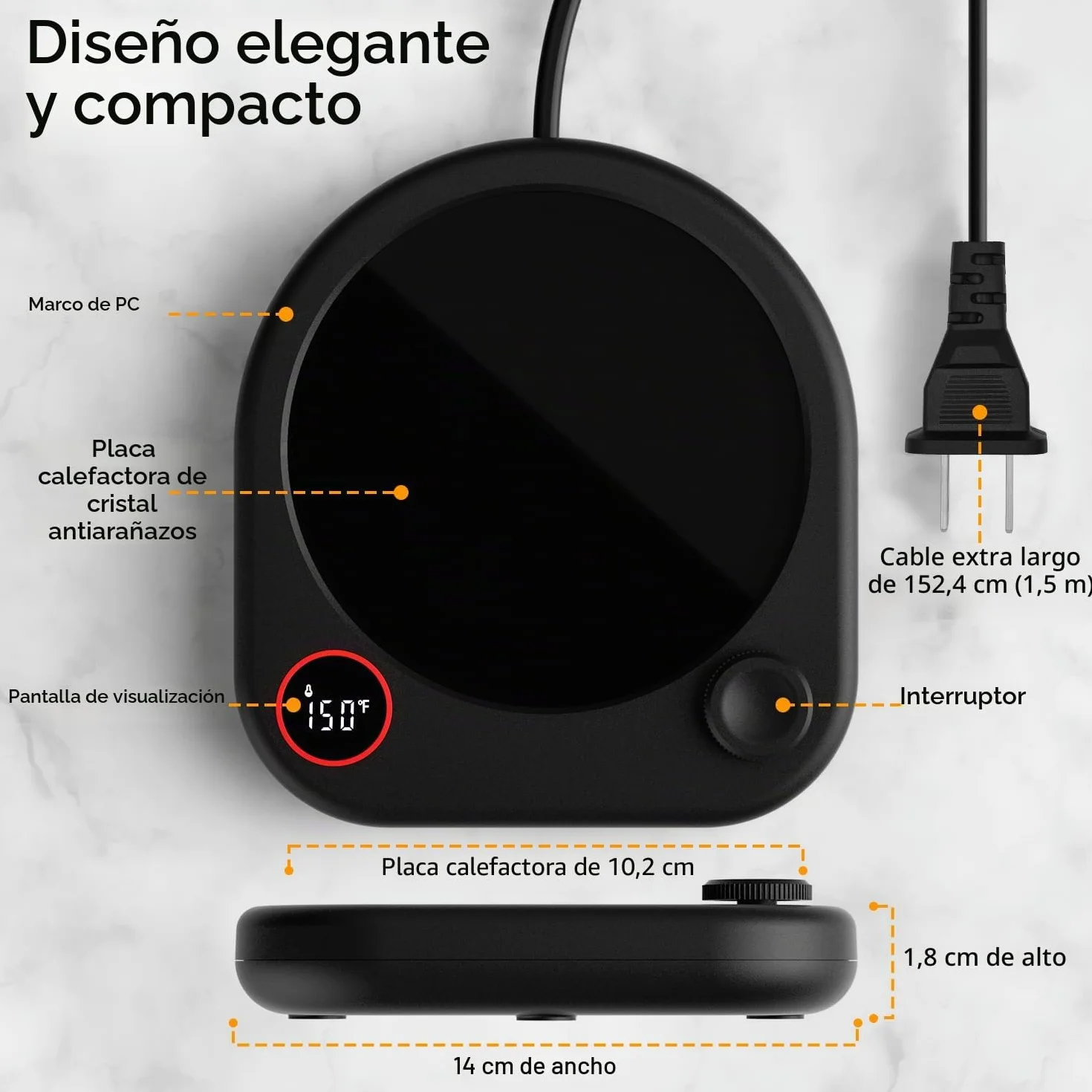 Calentador De Tazas De Café Para Escritorio, Calentador Eléctrico De Tazas Para Bebidas De Té Y Leche, Placa Calefactora Con Temporizador De Apagado Automático Y Vela De Cera, Accesorio De Regalo