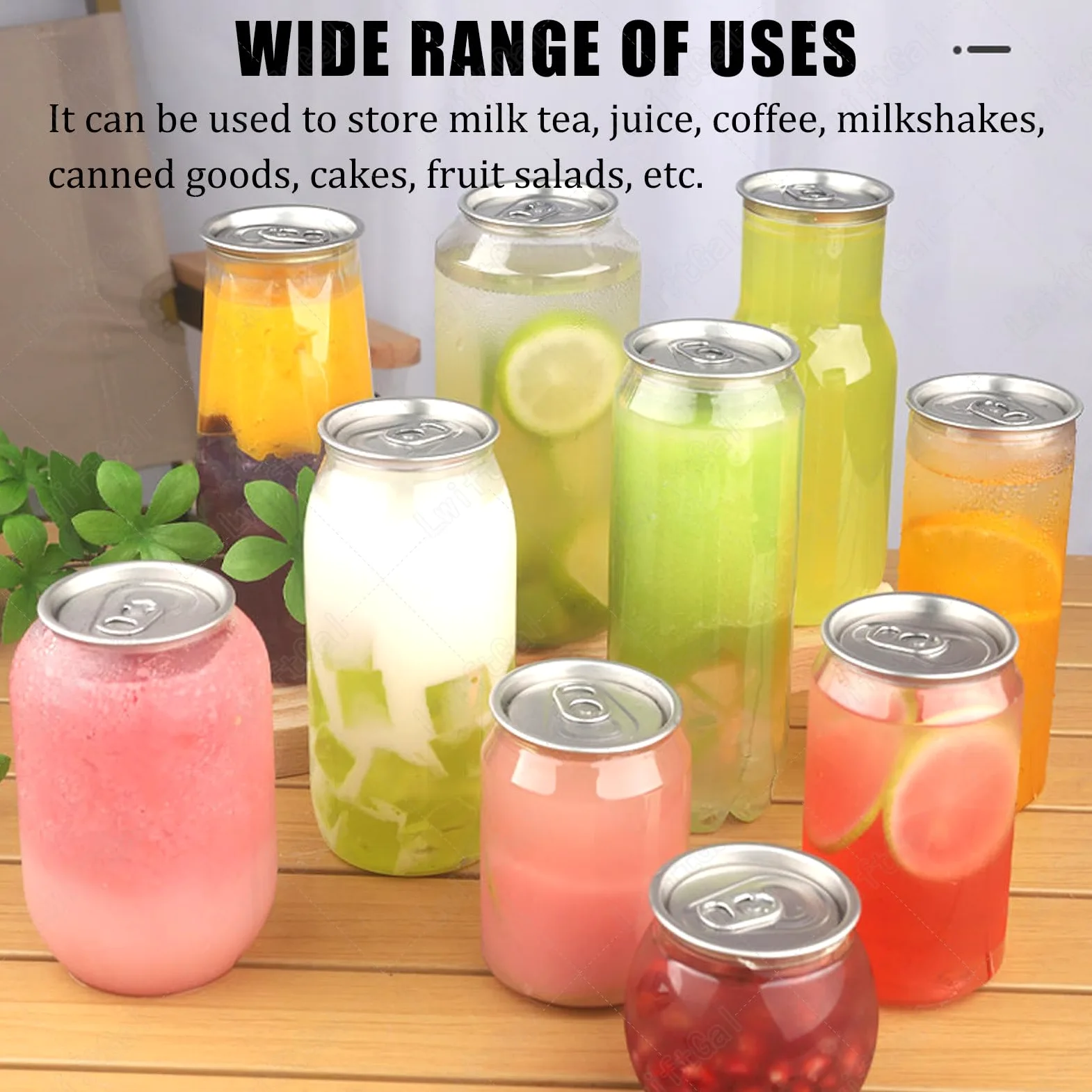 Vasos transparentes a prueba de fugas, botellas de plástico desechables con tapas de aluminio para jugo y Boba, compatibles con sellador automático de tazas, paquete de 200, 250 ml