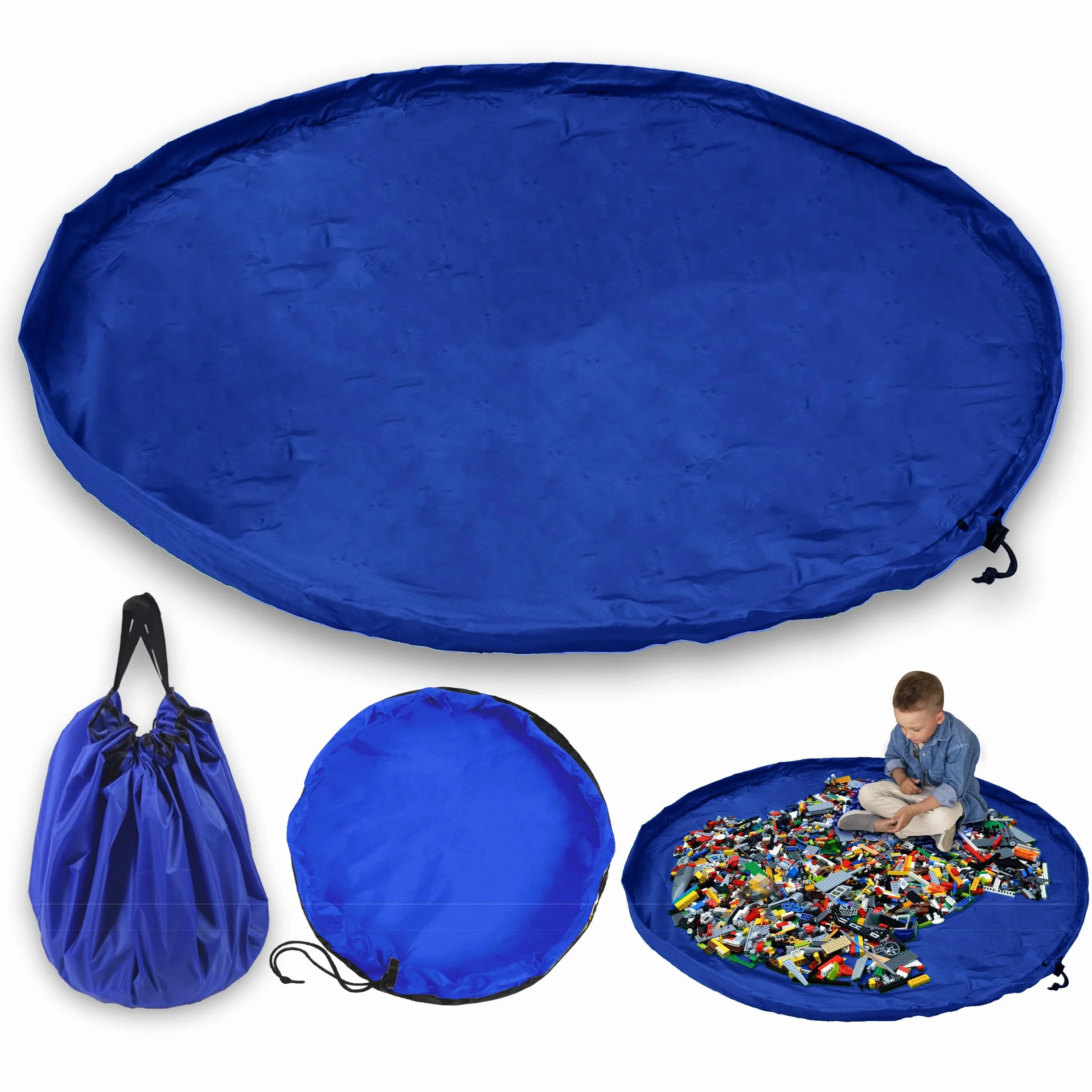 Bolsa Almacenamiento Juguetes Plegable 150cm Azul