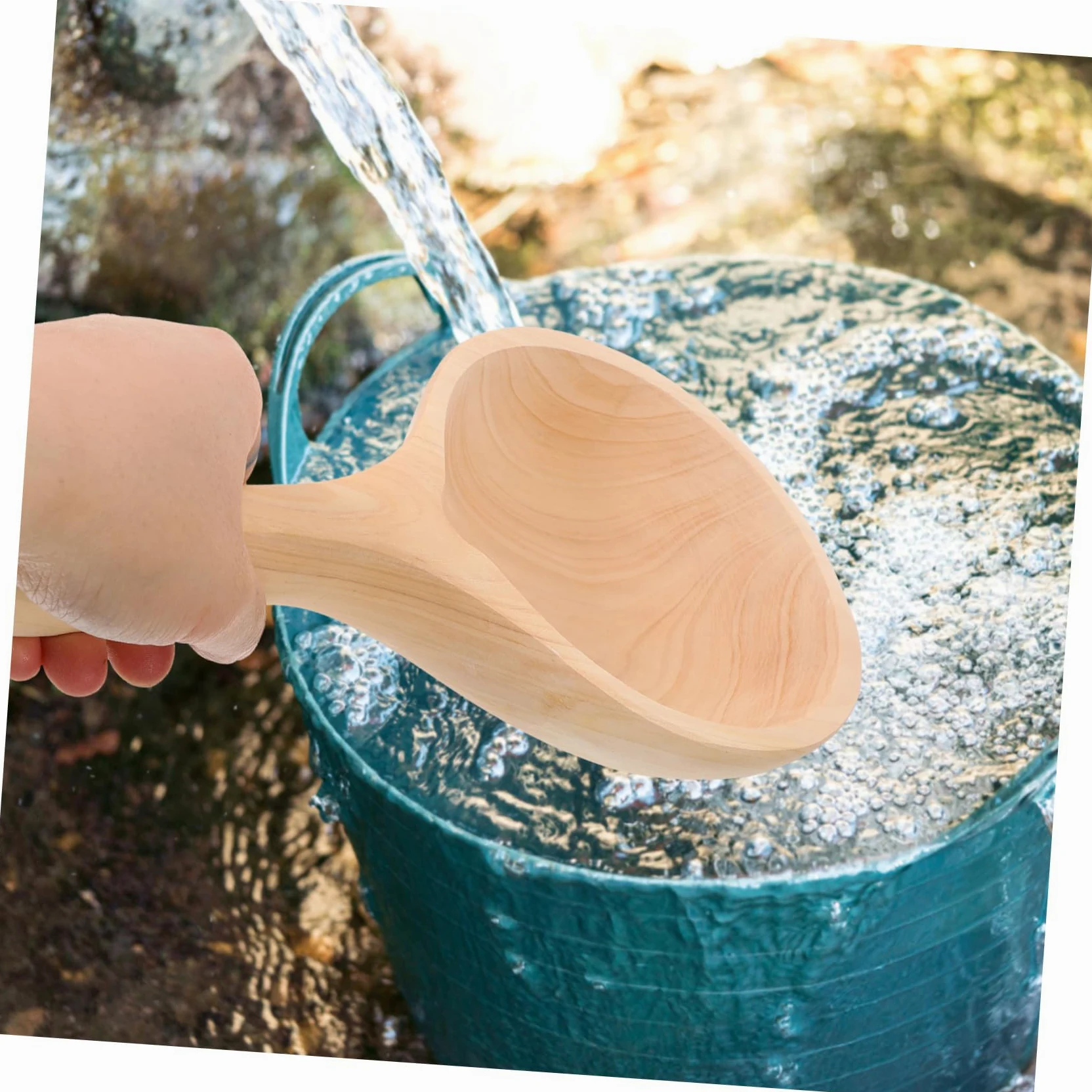 Alipis Cucharón de Agua de Madera Diseño Único, Utensilio de Cocina Práctico y Ahorrador, Adecuado para Cantinas y Hoteles