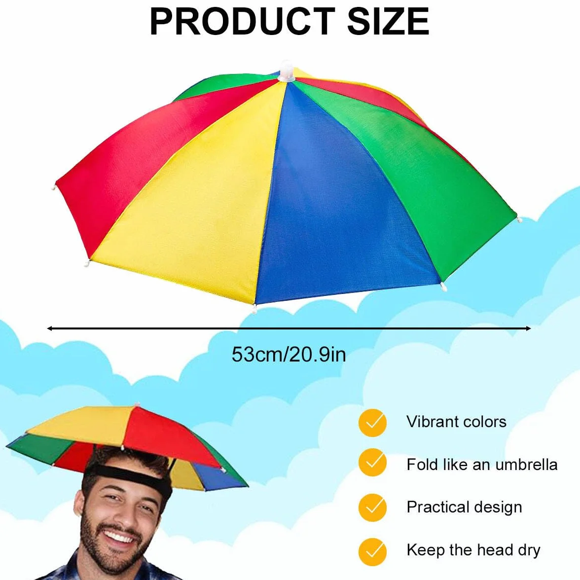 SEMINISMAR Paraguas Plegable Resistente a la Lluvia, Parasol para Playa, Golf, Pesca