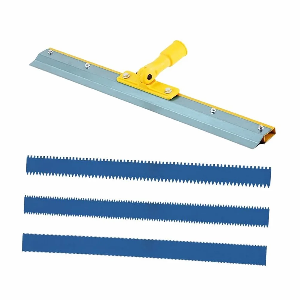 Epoxy Squeegee Espátula Extensora para Piso Nivelador Ranurado Rastrillo de Cemento Herramienta para Nivelación Elaborado en Acero al Carbono