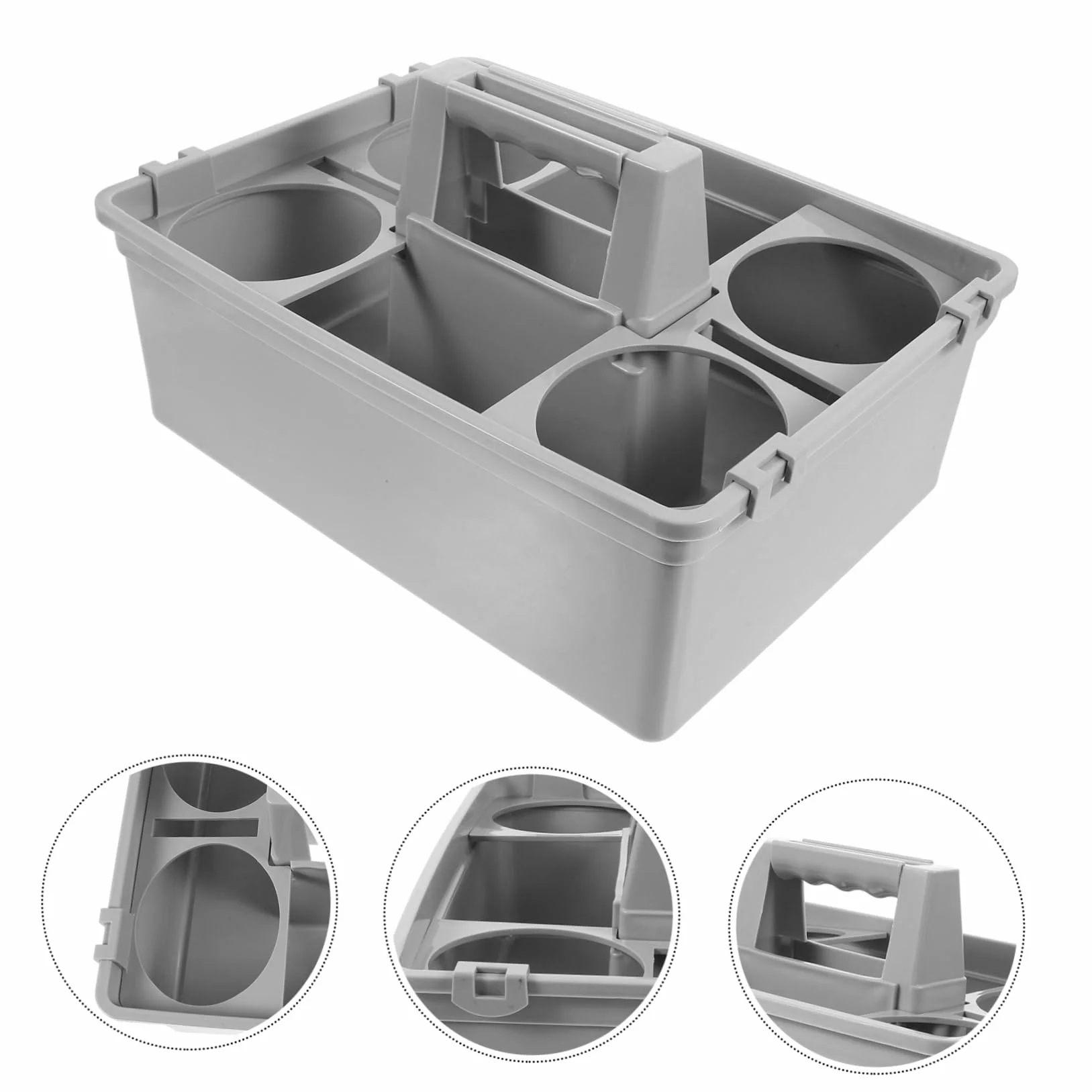 PRETYZOOM Cesta para Organización Ergonómica Compartimentos Separados Limpieza de Plástico Asa y Transporte Cómodo Hogar o Hotel
