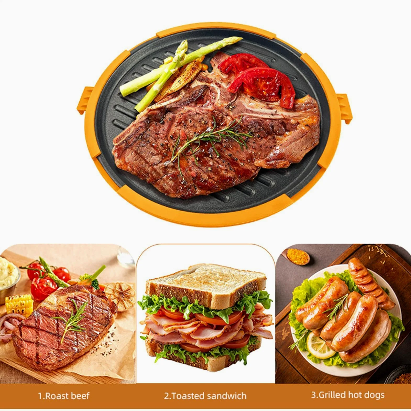 Bandeja para hornear sándwiches en microondas Plancha de calentamiento | Parrilla para sándwiches de microondas para Horno, Desayunos, Cocina y Residencia Universitaria