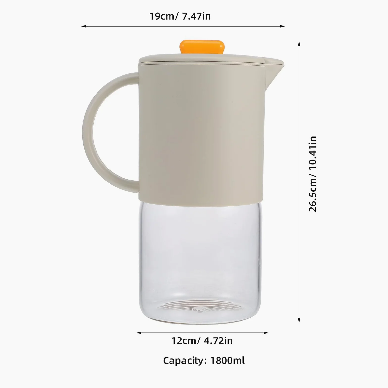 Jarra de Agua Grande con Tapa Automática Capacidad Amplia para Jugos y Bebidas Frías Resistente y Fácil de Limpiar para Hogar y Fiestas