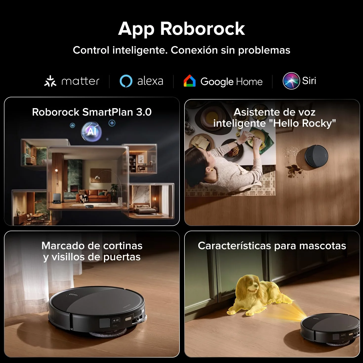 roborock Saros 20 Robot Aspirador Succión Extrema de 36000 Pa, Chasis AdaptiLift 3.0 hasta 8.8cm, Sistema StarSight 2.0, con Base RockDock Nuevo, Lavado con Agua a 100°C y Secado con Aire 55°C