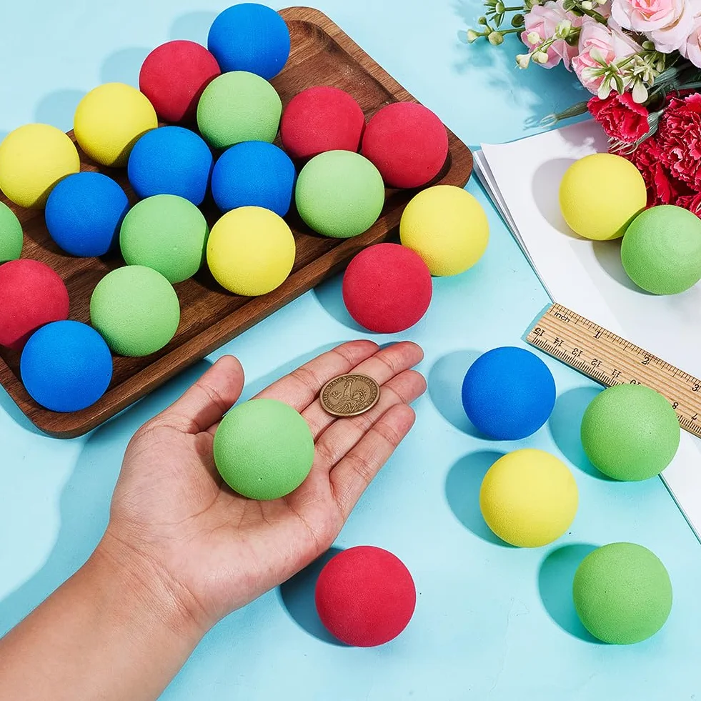 OLYCRAFT 30 pelotas de tenis de espuma de 4 cm, 4 cm, de espuma suave, suave, ligera, de espuma de alta densidad, para mascotas, para tenis