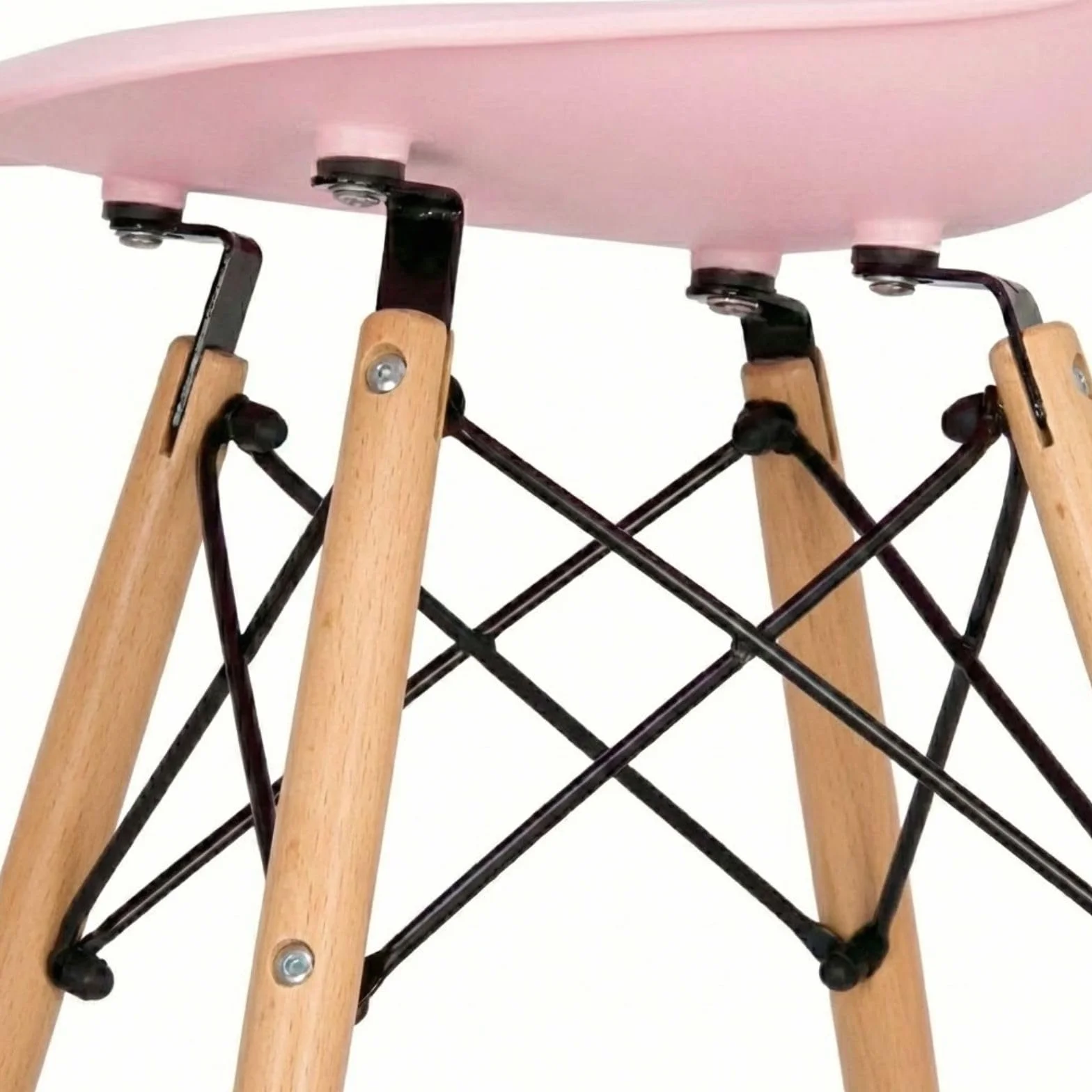 DASCK Silla Nórdica Escandinava, Patas de Haya Natural, Polipropileno Ergonómico, Carga Máx. 120 kg, para Comedor y Salón (Rosa)