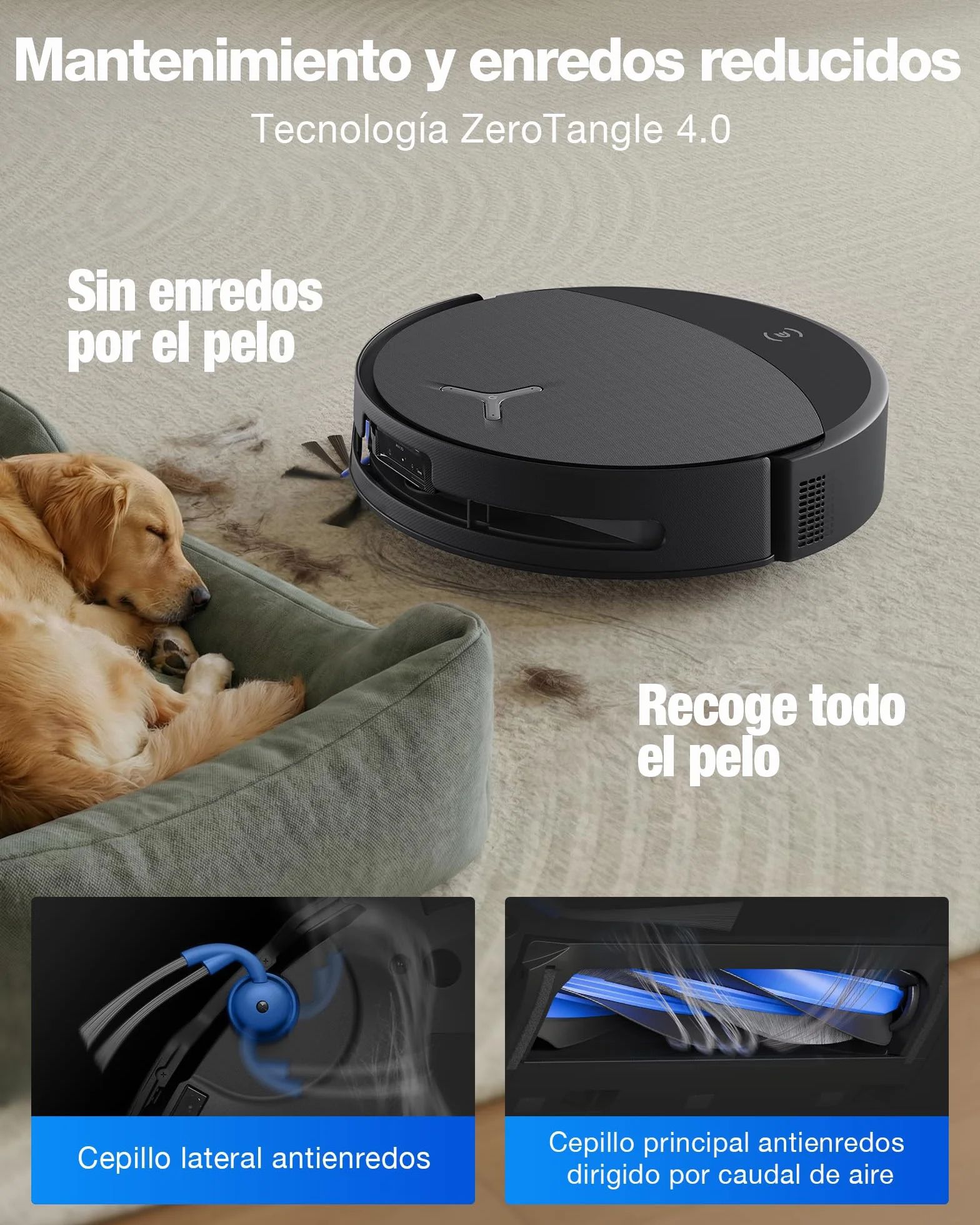 ECOVACS DEEBOT T90 Pro Omni Robot Aspirador y Mopa, 30 000 Pa, Carga PowerBoost, OZMO Roller 3.0 con Tecnología TruEdge 3.0, Aplicación Automática de la Solución de Limpieza, Agent YIKO AI, Negro
