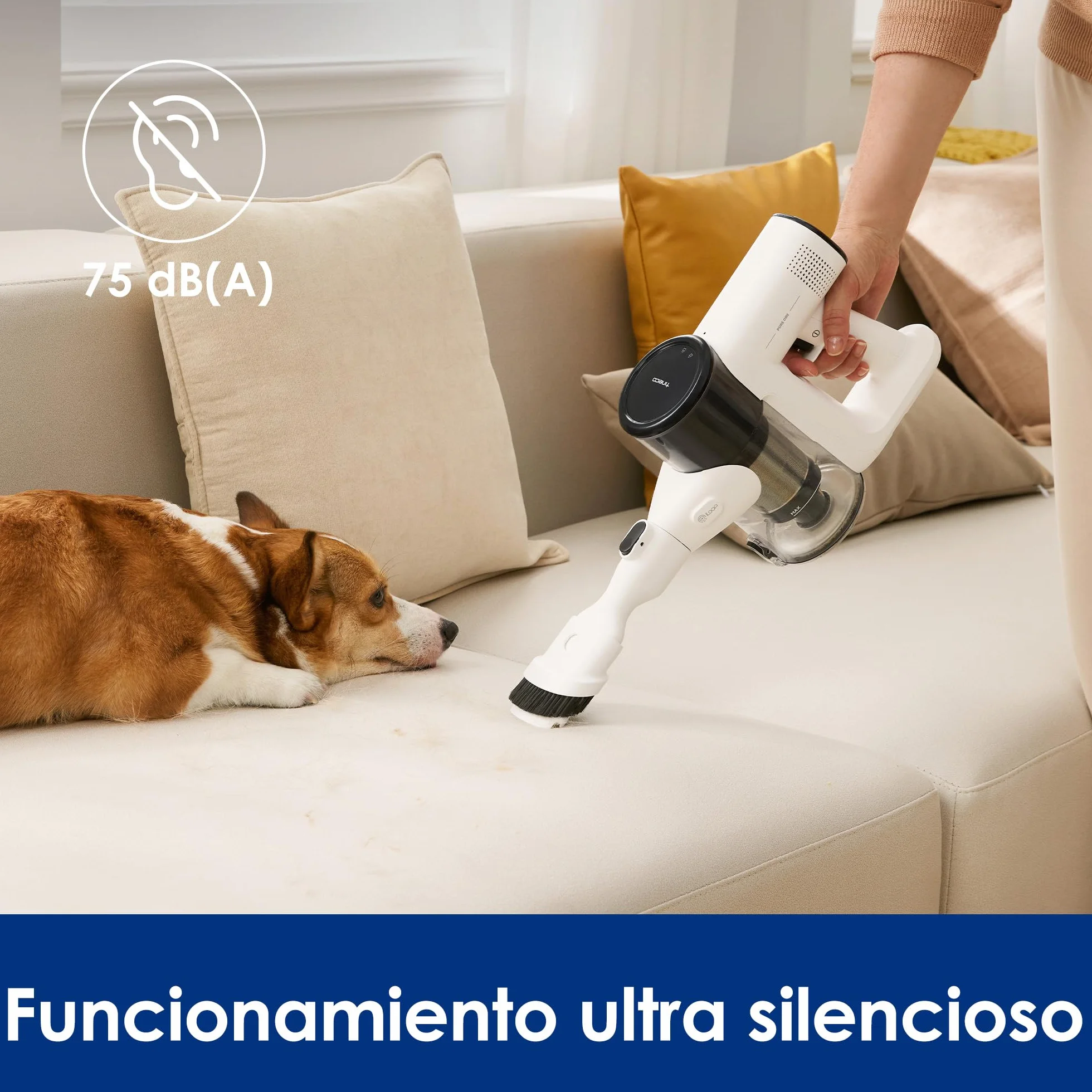 Aspiradora PURE ONE Air Inalámbrica y Súper Ligera, 1,8 kg,Multi-Cyclone, Aspiradora de Mano con Múltiples Accesorios, Succión Potente y Ultrasilenciosa, Diseño Duradero, base de carga sin instalación