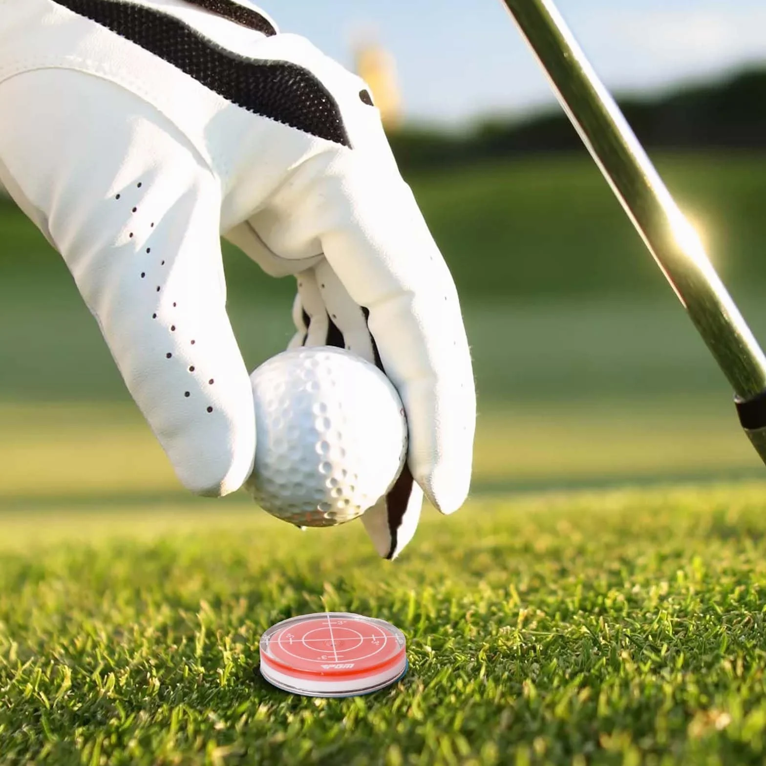Golf Green Reader, Marcador de Putting Green, Herramienta de Lectura de Alta Precisión, Accesorios de Golf (Rojo)
