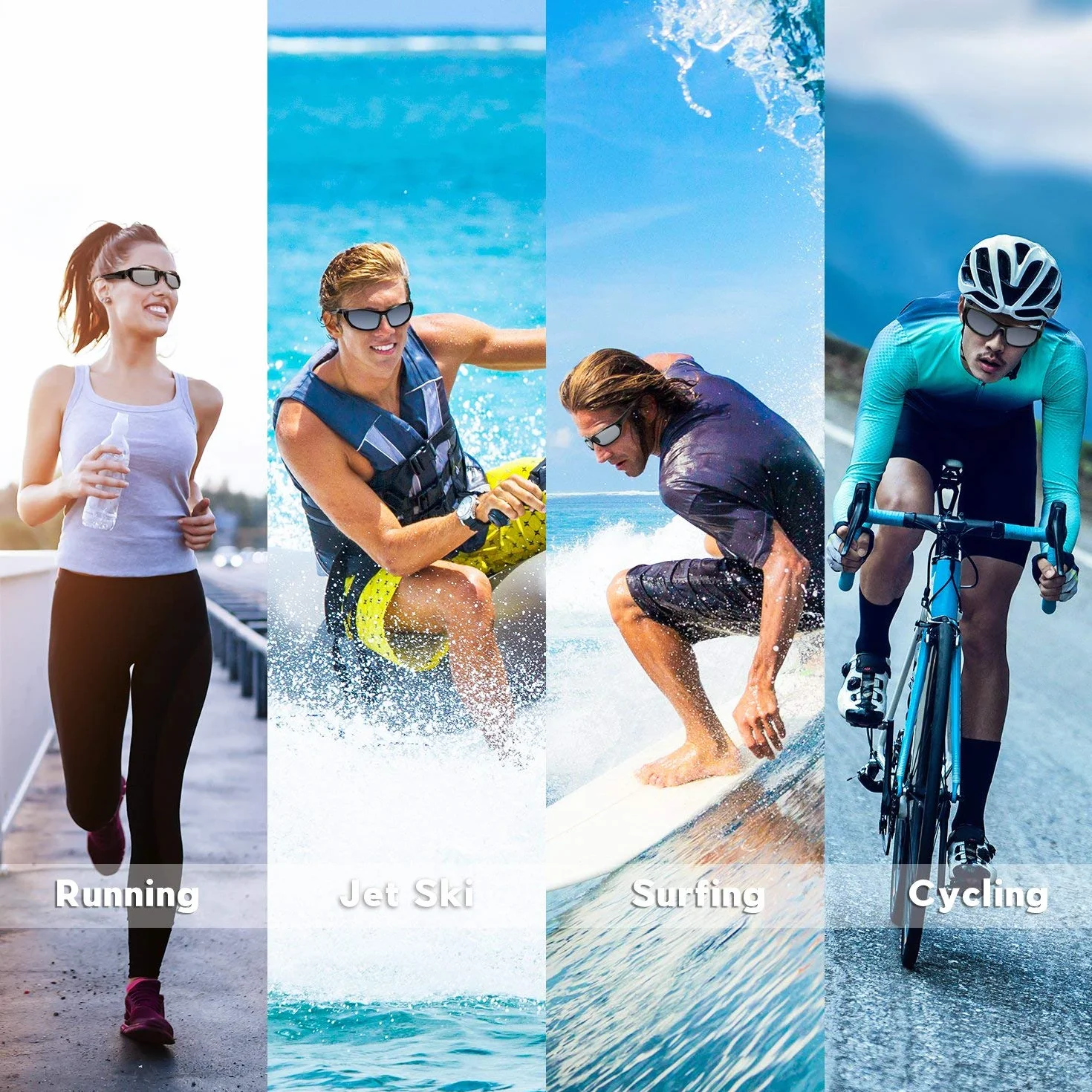 BEACOOL Gafas Ciclismo Polarizadas Protección UV Deportivas Hombre Mujer