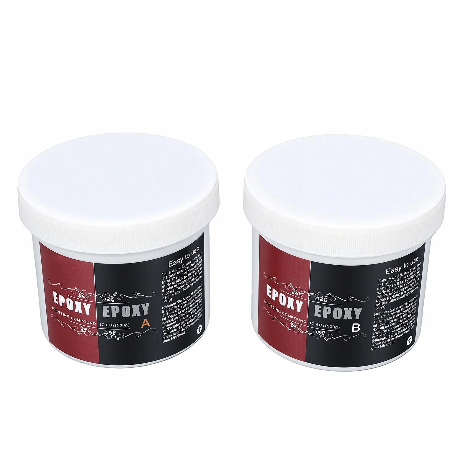 Sculpt Clay 500 G A y 500 G B, Compuesto de Modelado de 2 Partes para Esculpir, Modelar, Construir, Reparar, Reparar Arcilla Epoxi Autoendurecible, Metal, Madera, Cerámica, Piedra