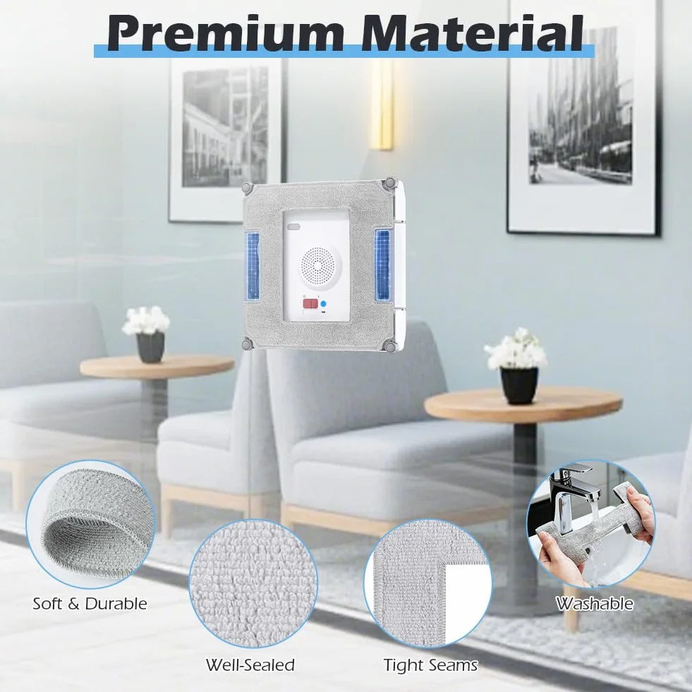 AUYAO 10 Piezas para Ecovacs Winbot W1/W1S/W1S Pro/W2/W2S Pro, Paño de Limpieza Kit, Paños de Limpieza de Ventanas, Limpiacristales Almohadillas de Limpieza Reutilizable, Paños para Aspiradoras