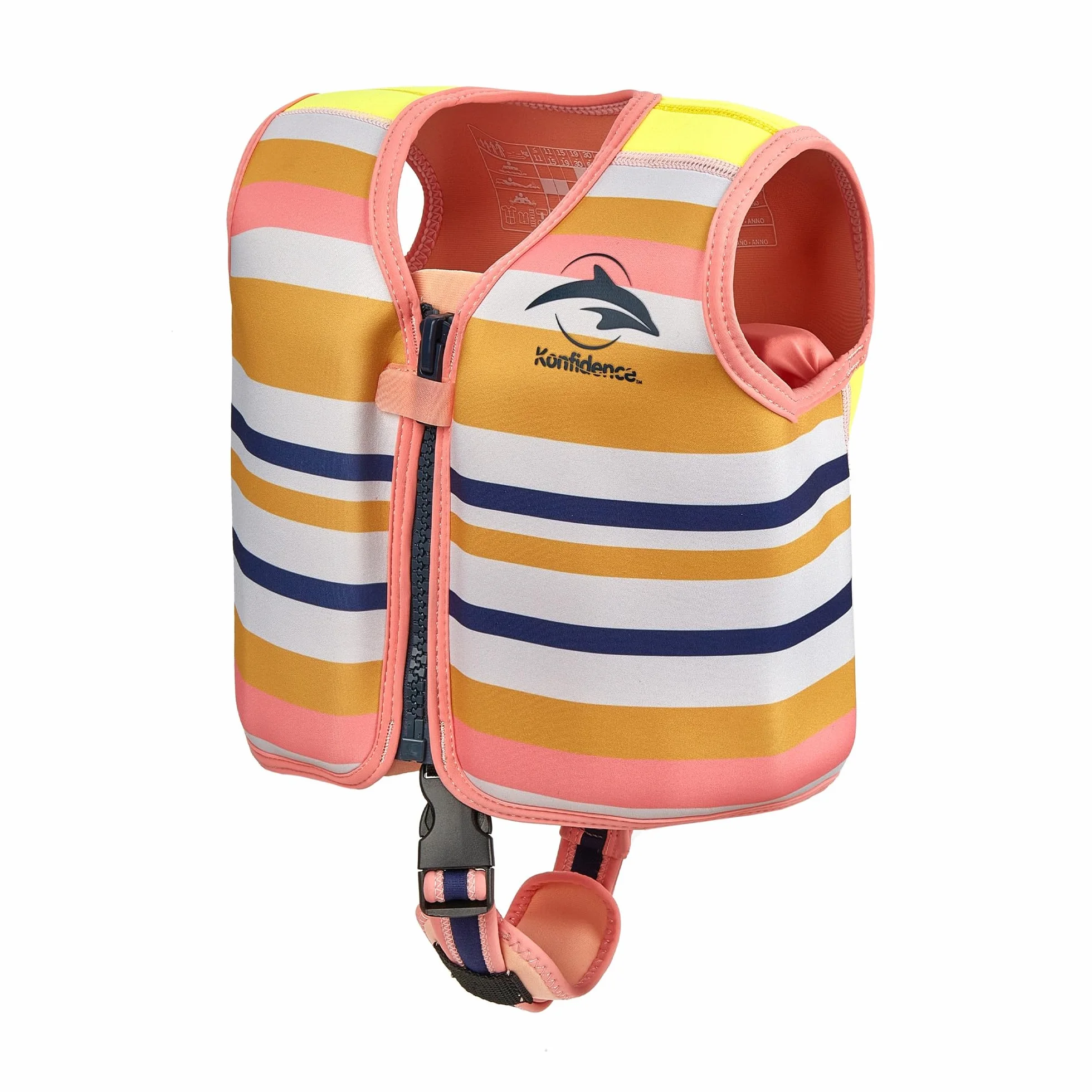 Konfidence Swim Jacket - Chaleco de Natación Premium con Correa de Seguridad Desmontable para Niños | Flotabilidad Ajustable | Cumple con CE | Aprobado por Escuelas