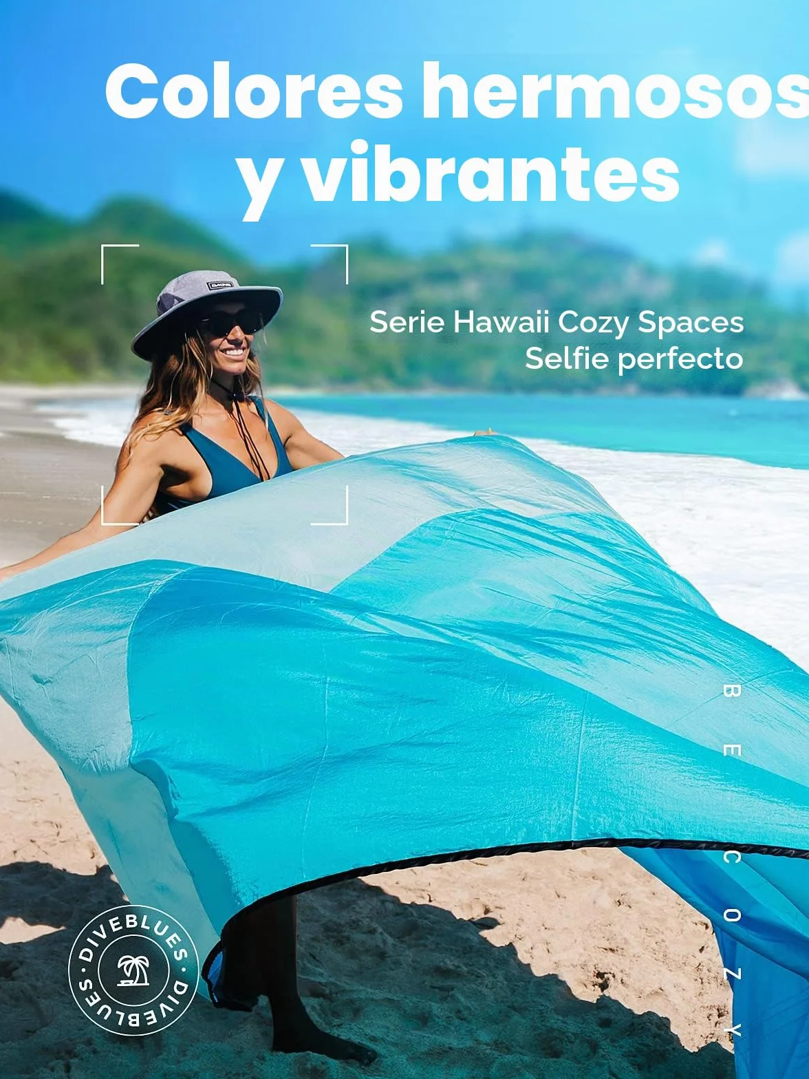 OCOOPA Manta de Playa Grande Impermeable Libre de Arena Nylon Paracaídas 210T 4 Estacas 1 Bolsa de Viaje S09
