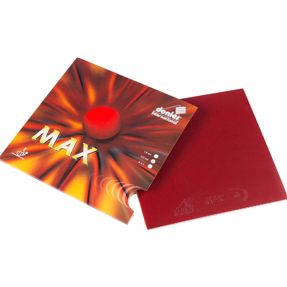 Donier Goma de Ping Pong MAX 2,0 mm Rojo Tenis de Mesa Alta Velocidad Control
